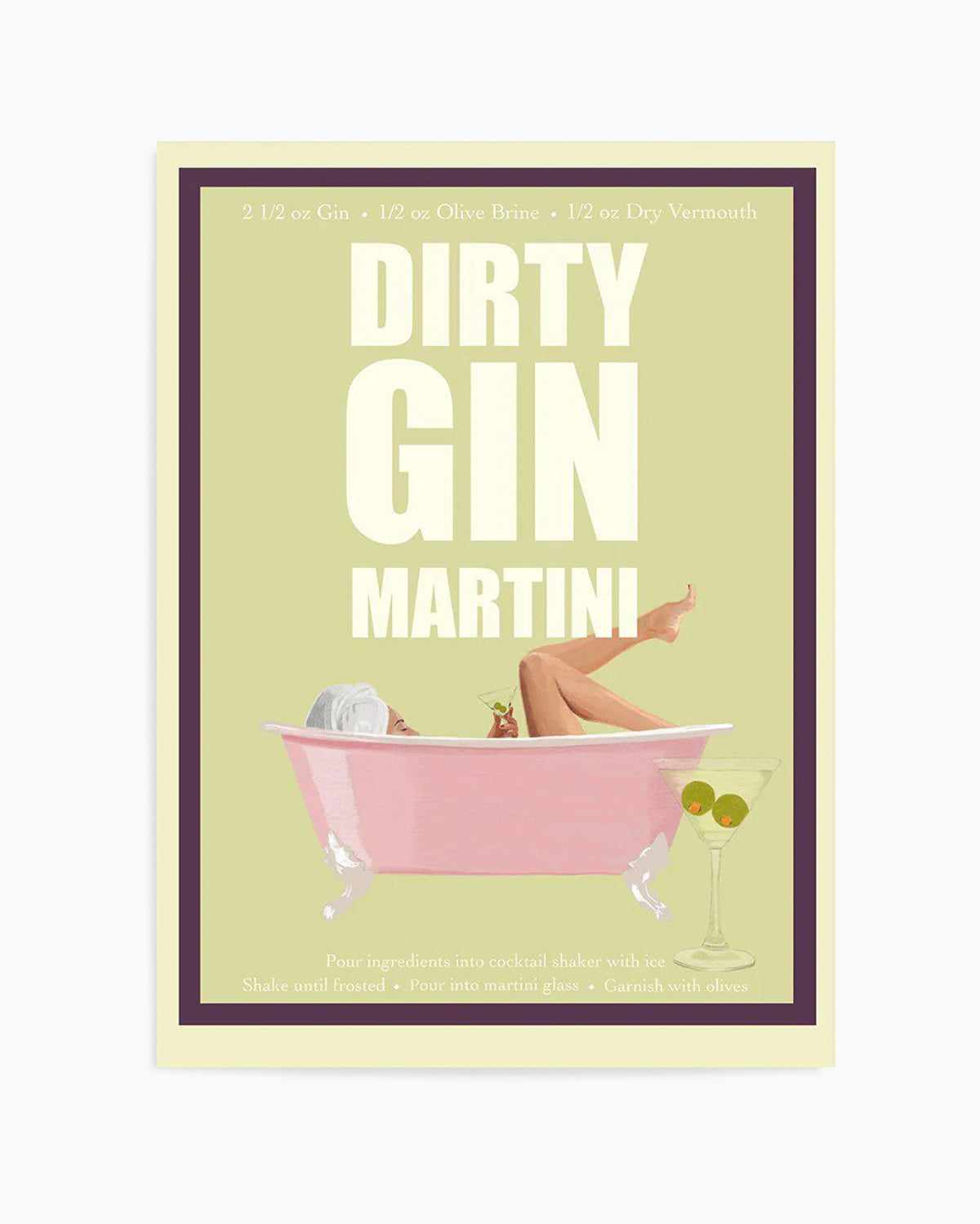 Dirty Gin Martini By Jenny Liz Rome Art Print