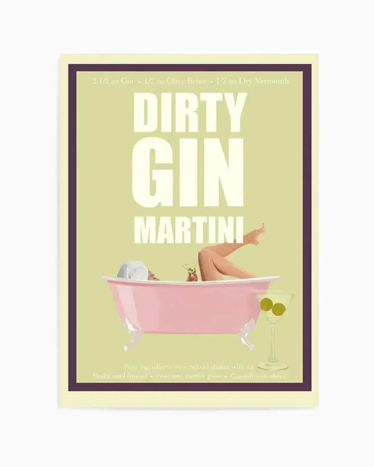 Dirty Gin Martini By Jenny Liz Rome Art Print from Olive et Oriel where you can shop wallpaper and artworks online