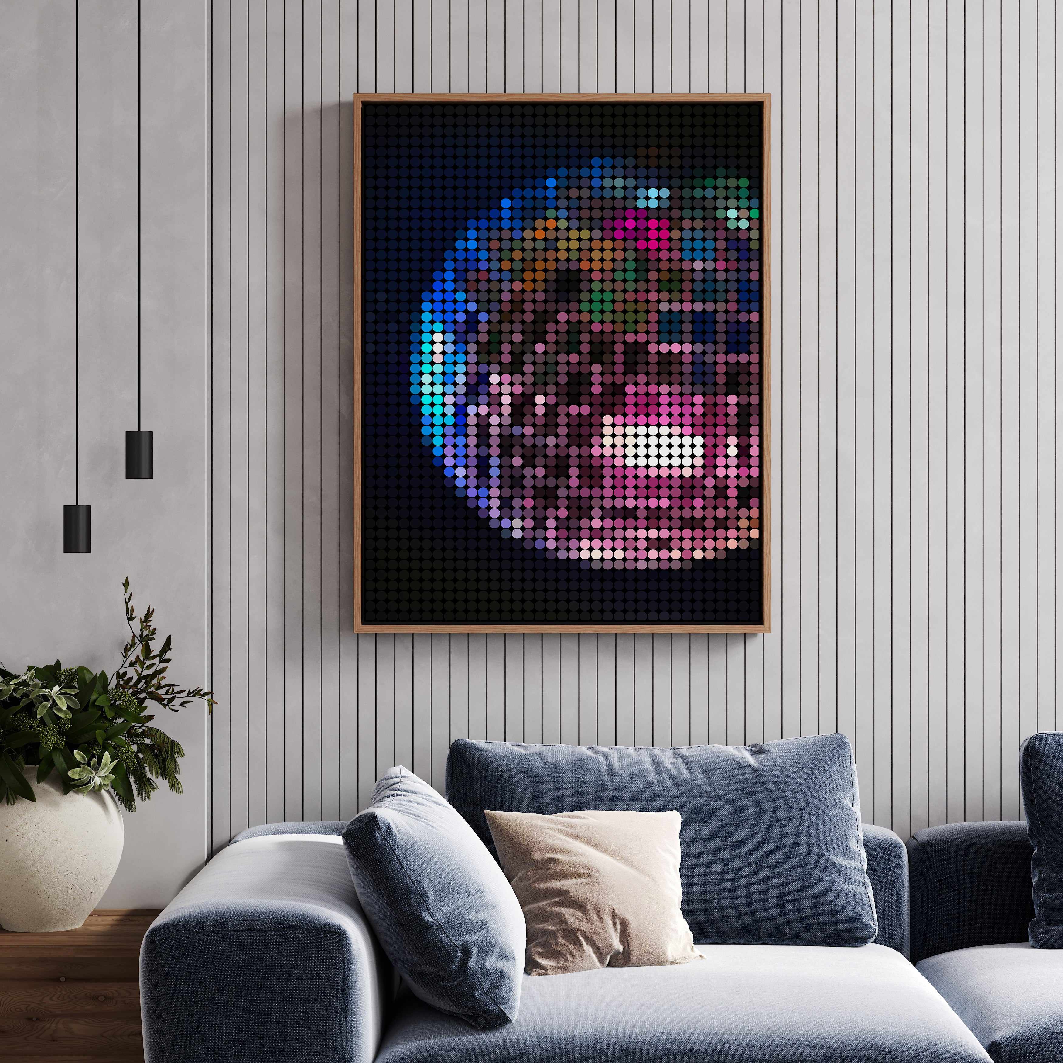 Disco Dots | Framed Canvas Art Print