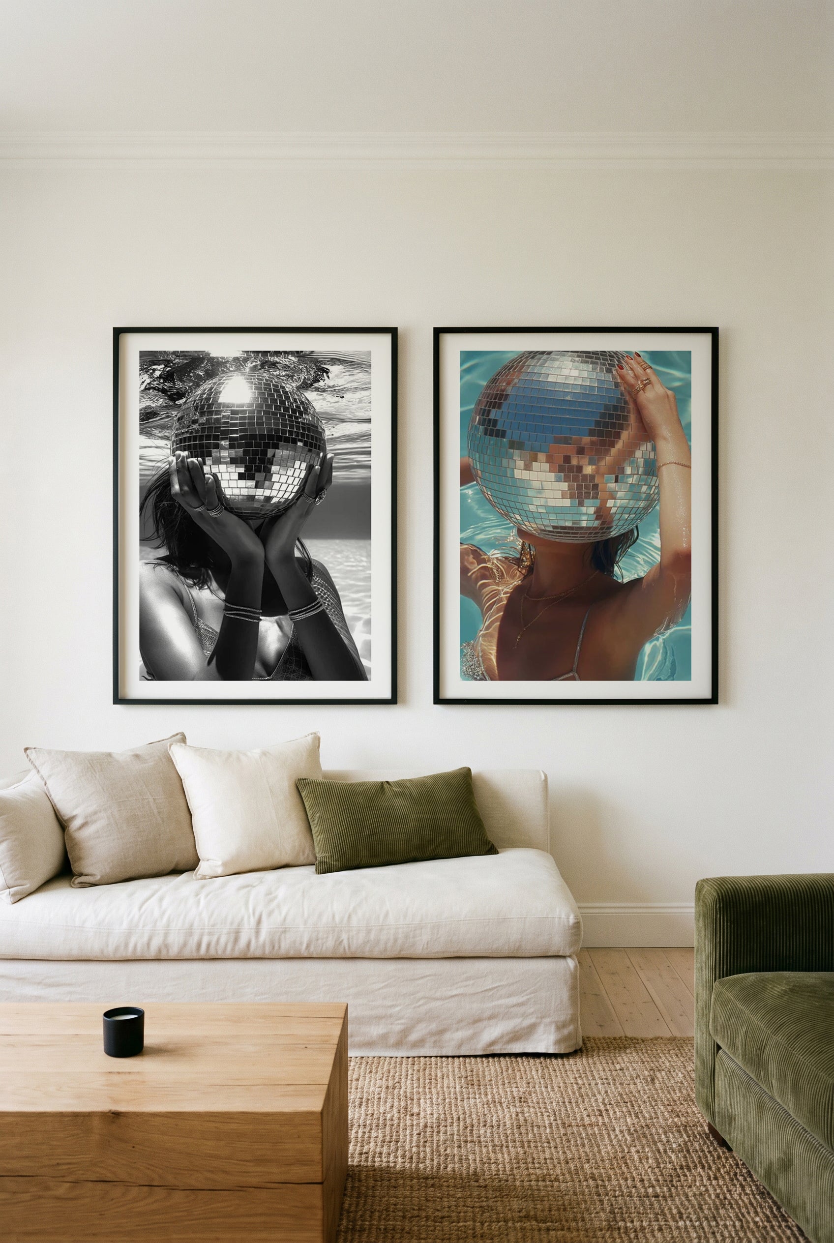 Disco No I & II Art Print Set of 2 | Matching Wall Art
