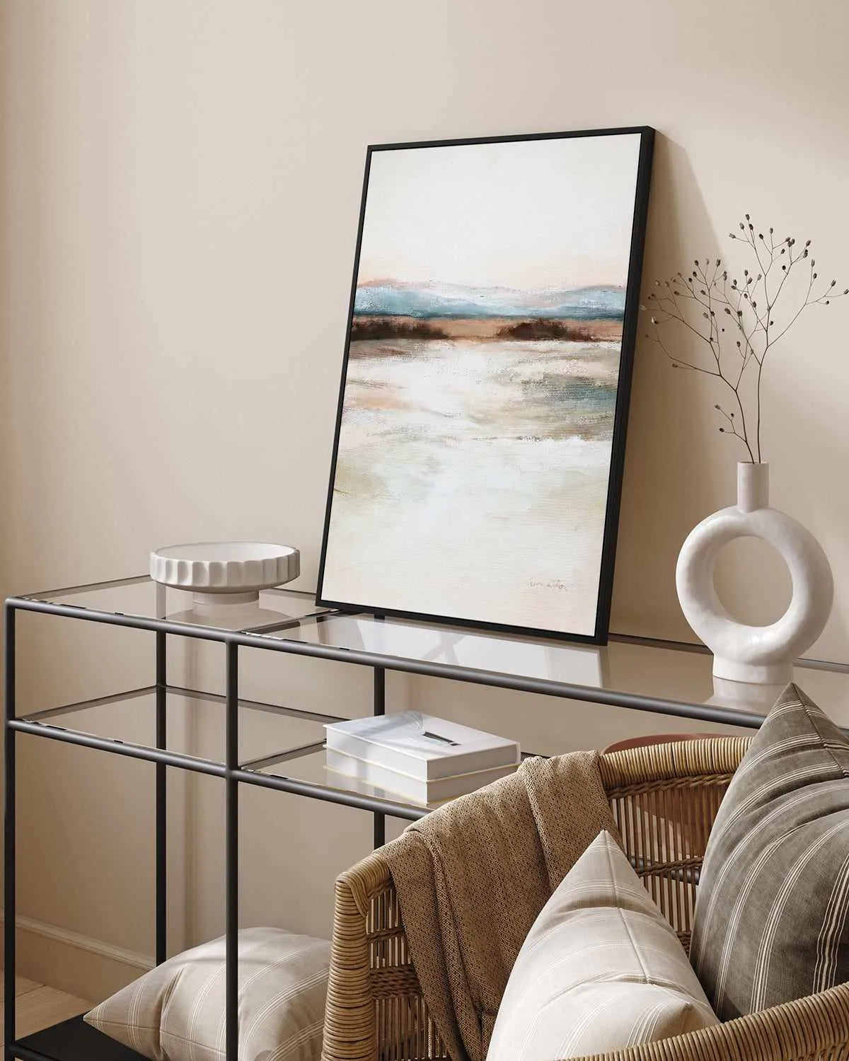 Distant Blues by Rebecca Fox | Framed Canvas Art Print from Olive et Oriel where you can shop wallpaper and artworks online