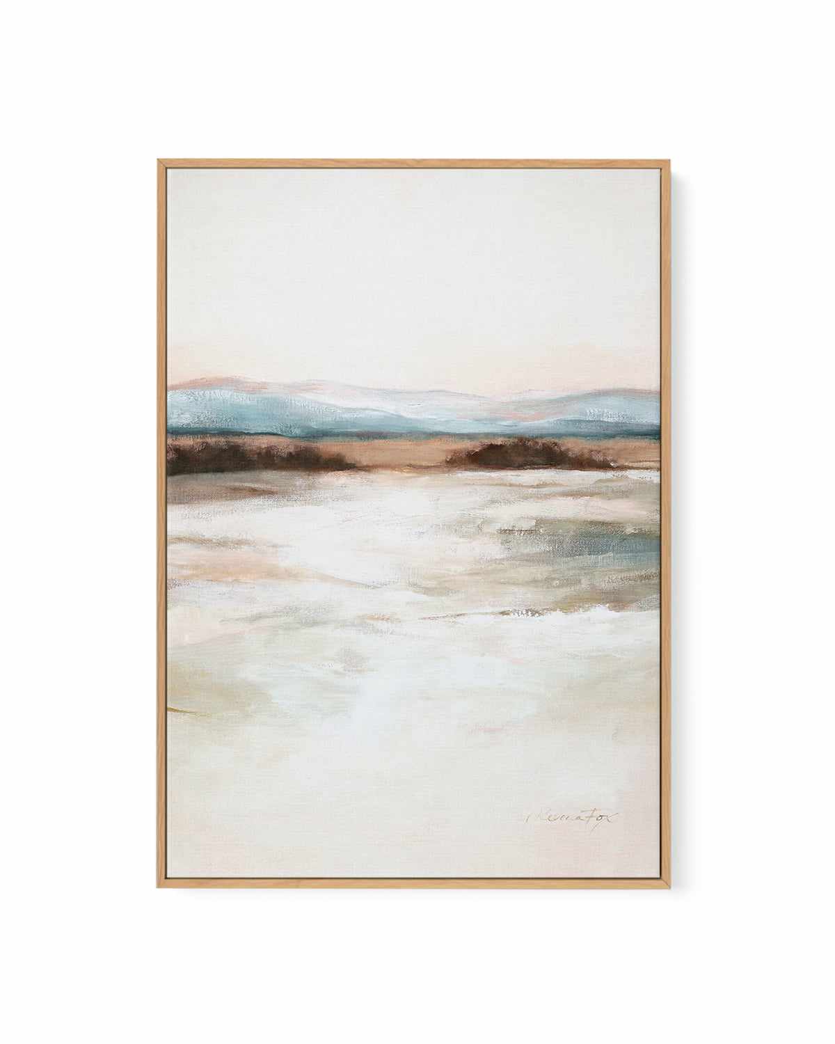 Distant Blues by Rebecca Fox | Framed Canvas Art Print