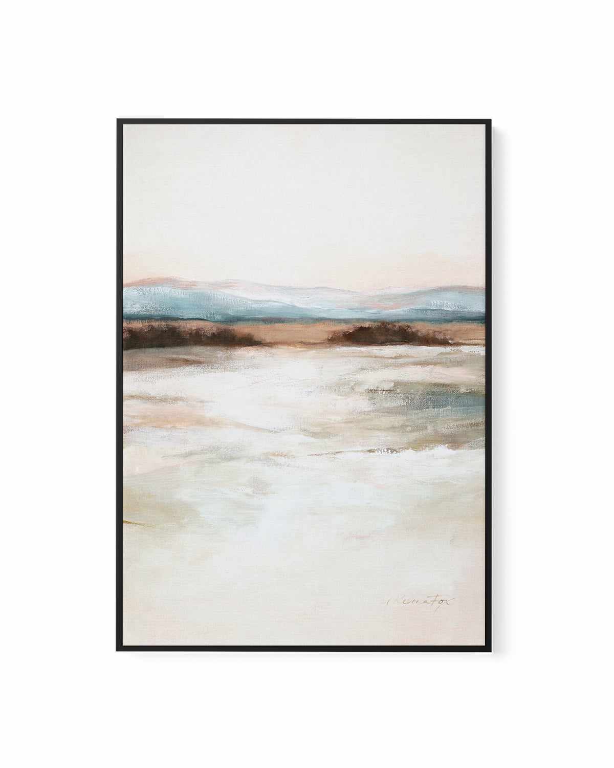 Distant Blues by Rebecca Fox | Framed Canvas Art Print