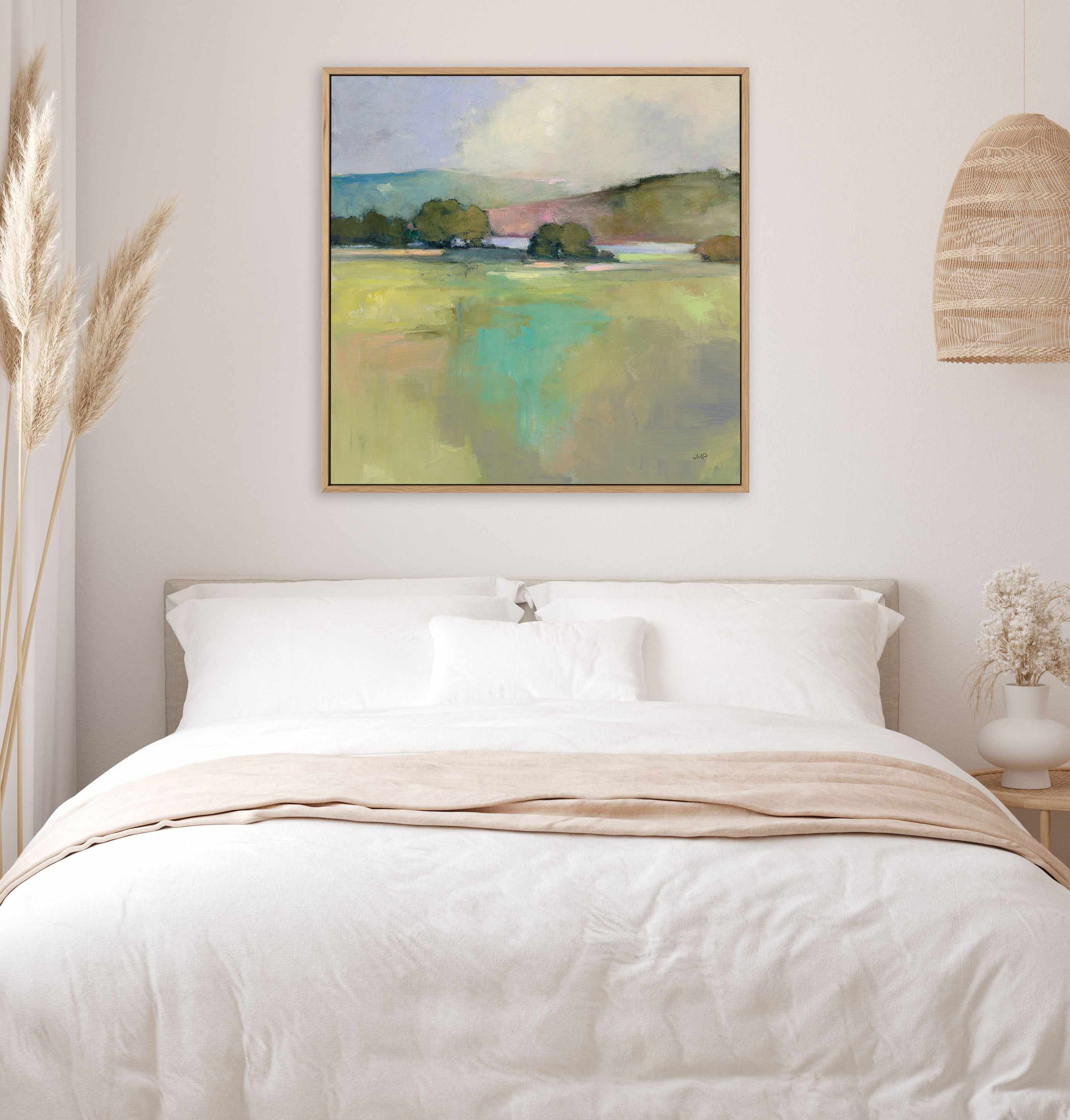 Distant Lake | Framed Canvas Art Print