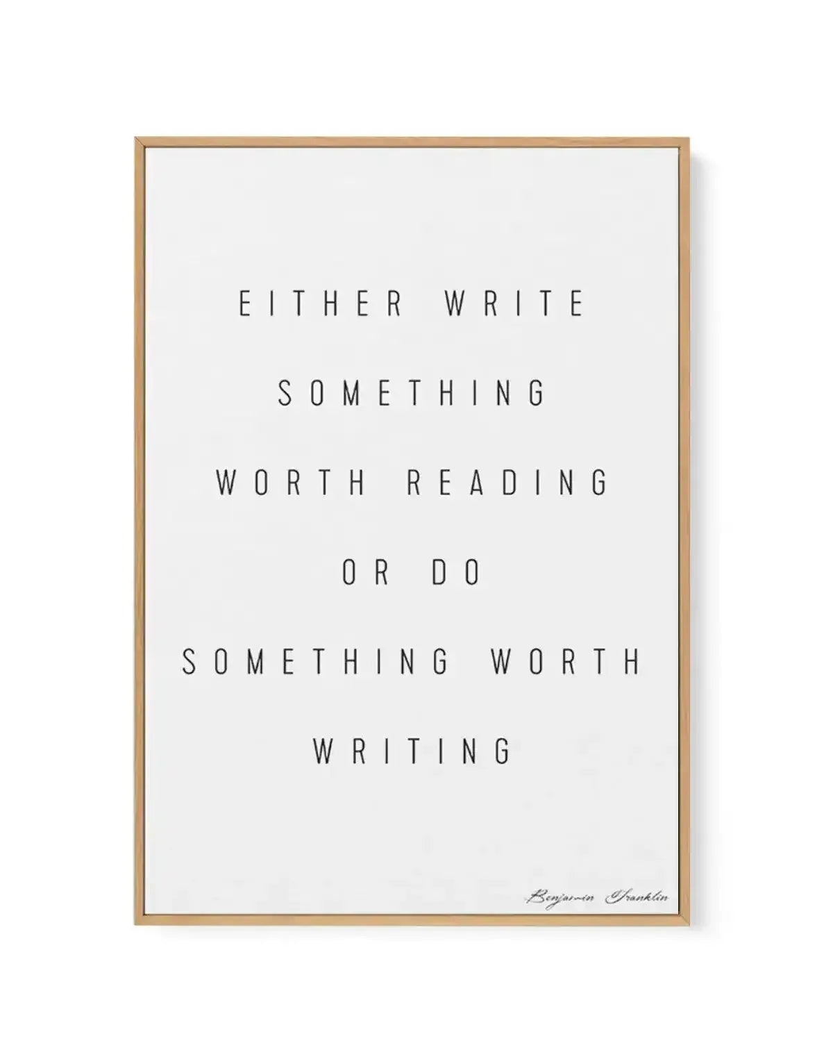 Do Something | Benjamin Franklin | Framed Canvas-CANVAS-You can shop wall art online with Olive et Oriel for everything from abstract art to fun kids wall art. Our beautiful modern art prints and canvas art are available from large canvas prints to wall art paintings and our proudly Australian artwork collection offers only the highest quality framed large wall art and canvas art Australia - You can buy fashion photography prints or Hampton print posters and paintings on canvas from Olive et Ori