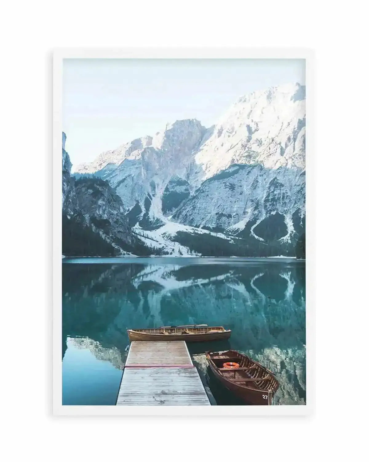 Dolomites Mountain Lake Art Print from Olive et Oriel where you can shop wallpaper and artworks online