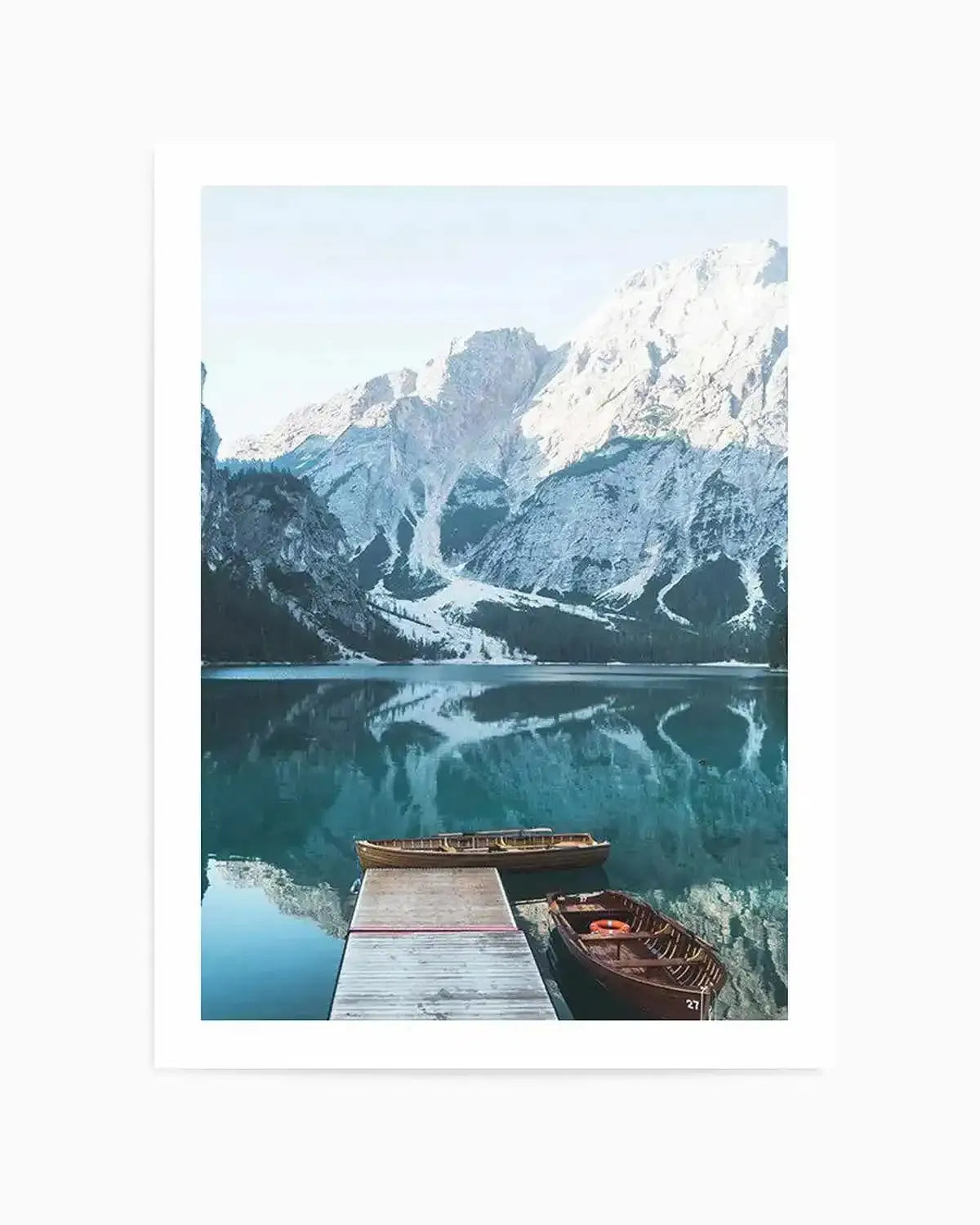 Dolomites Mountain Lake Art Print from Olive et Oriel where you can shop wallpaper and artworks online