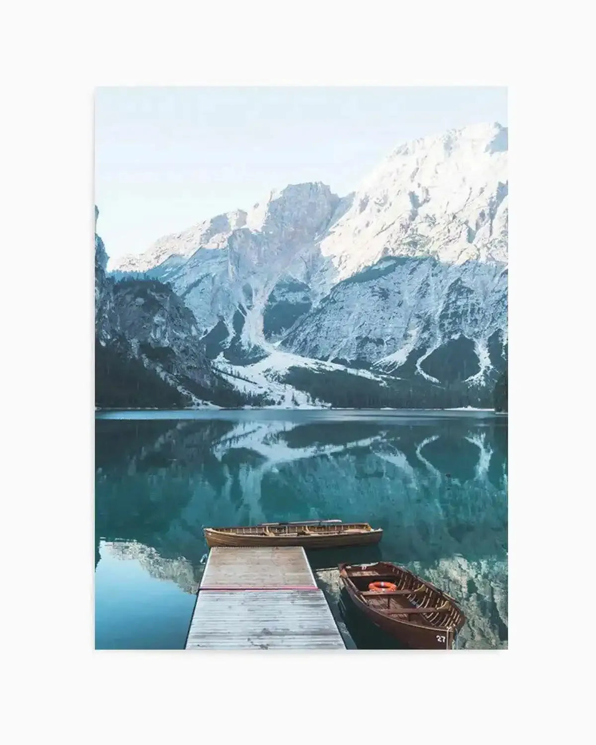 Dolomites Mountain Lake Art Print from Olive et Oriel where you can shop wallpaper and artworks online
