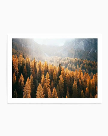 Dolomites Mountains II, Italy Art Print orange nature art print