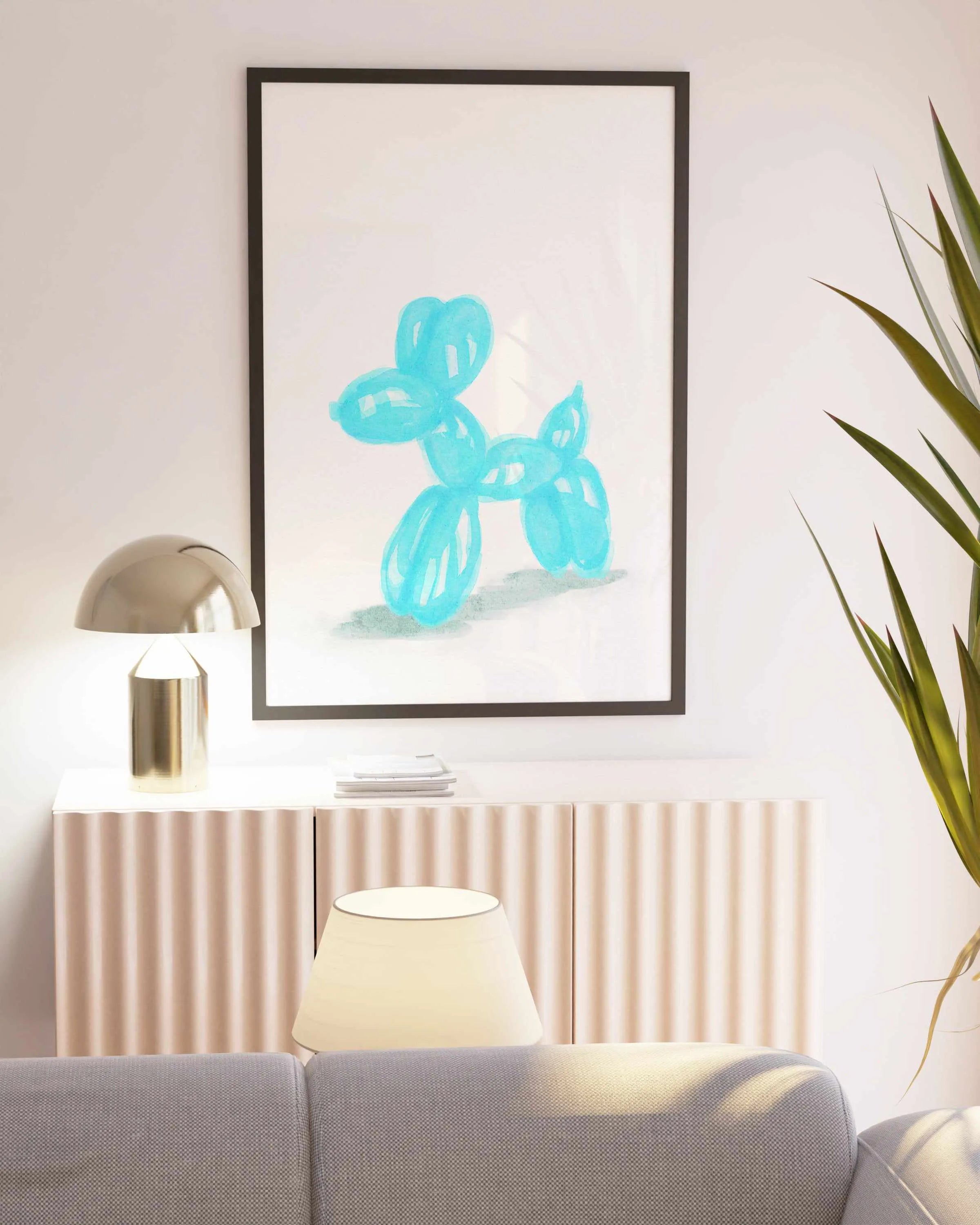 Don't Pop The Aqua Dog | Art Print from Olive et Oriel where you can shop wallpaper and artworks online