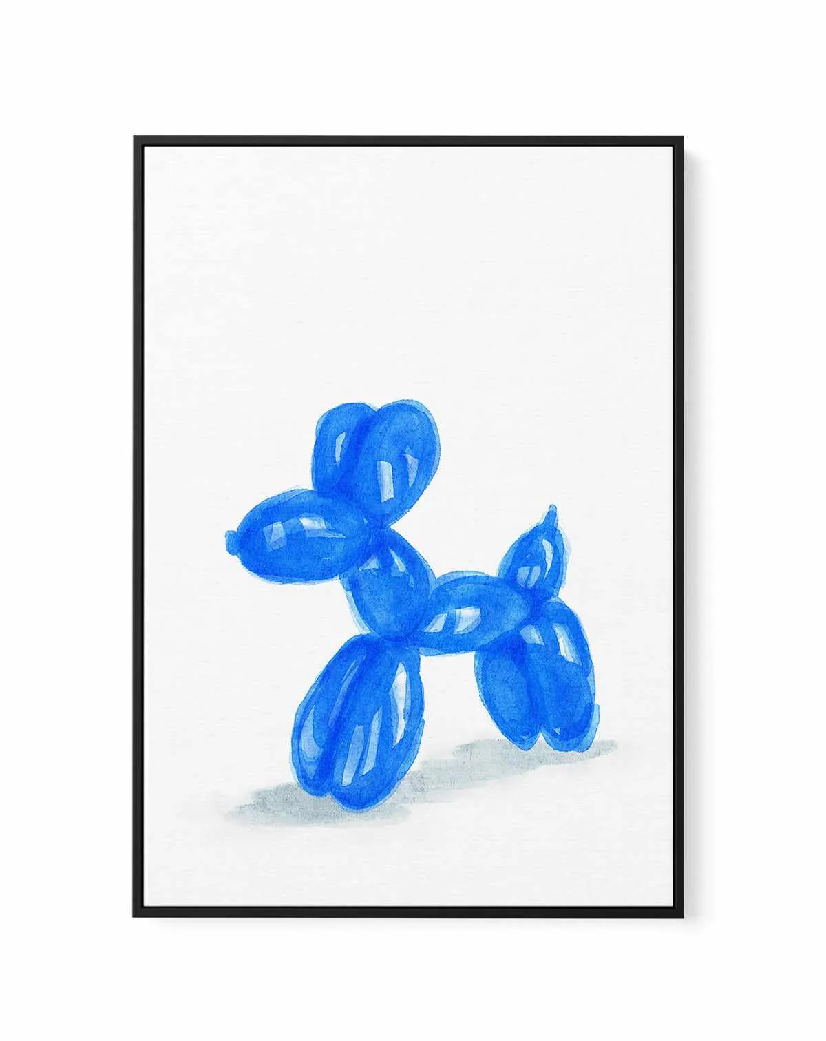 Don't Pop The Blue Dog | Framed Canvas Art Print from Olive et Oriel where you can shop wallpaper and artworks online
