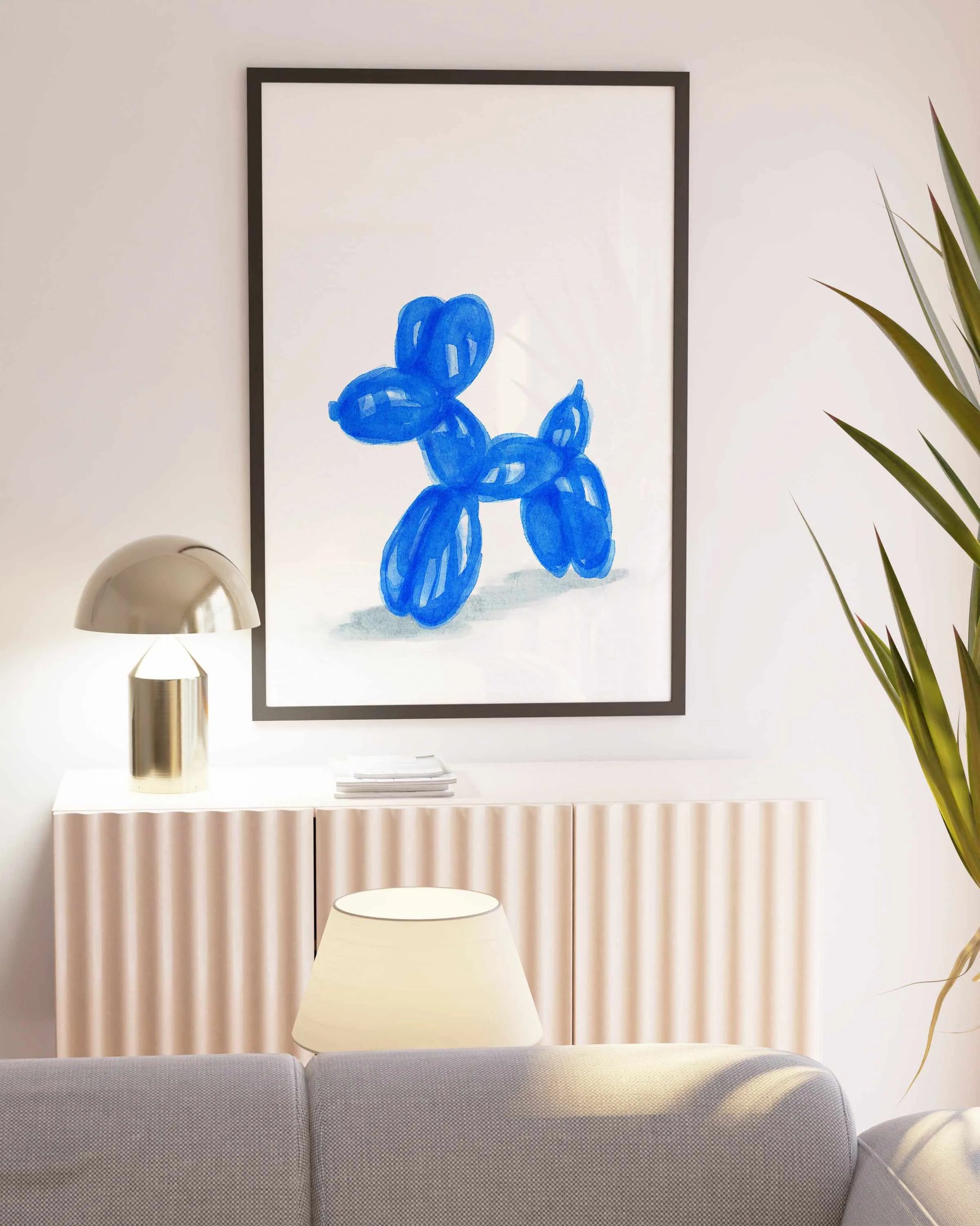 Don't Pop The Blue Dog | Art Print from Olive et Oriel where you can shop wallpaper and artworks online