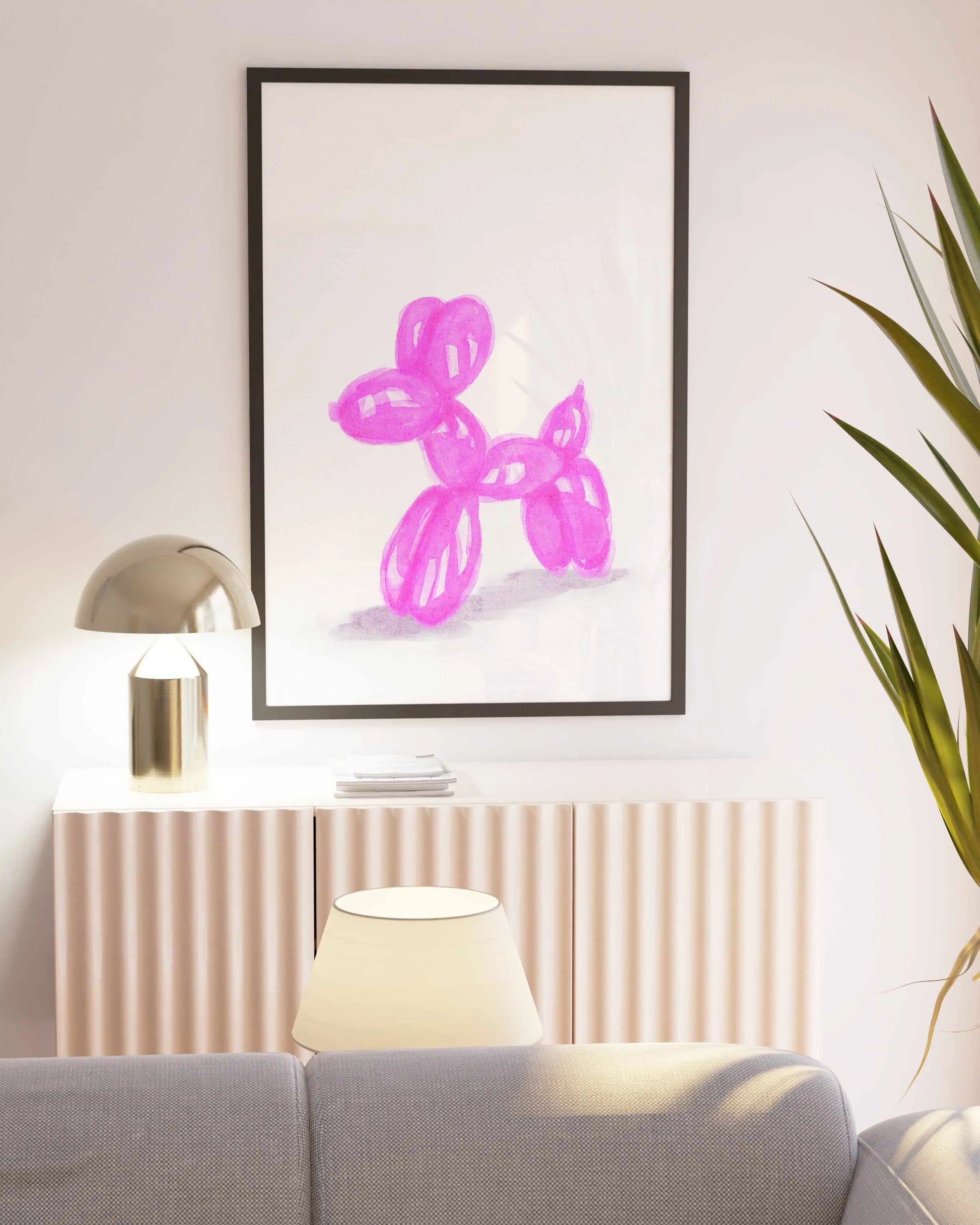 Don't Pop The Pink Dog | Art Print from Olive et Oriel where you can shop wallpaper and artworks online