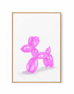Don't Pop The Pink Dog | Framed Canvas Art Print