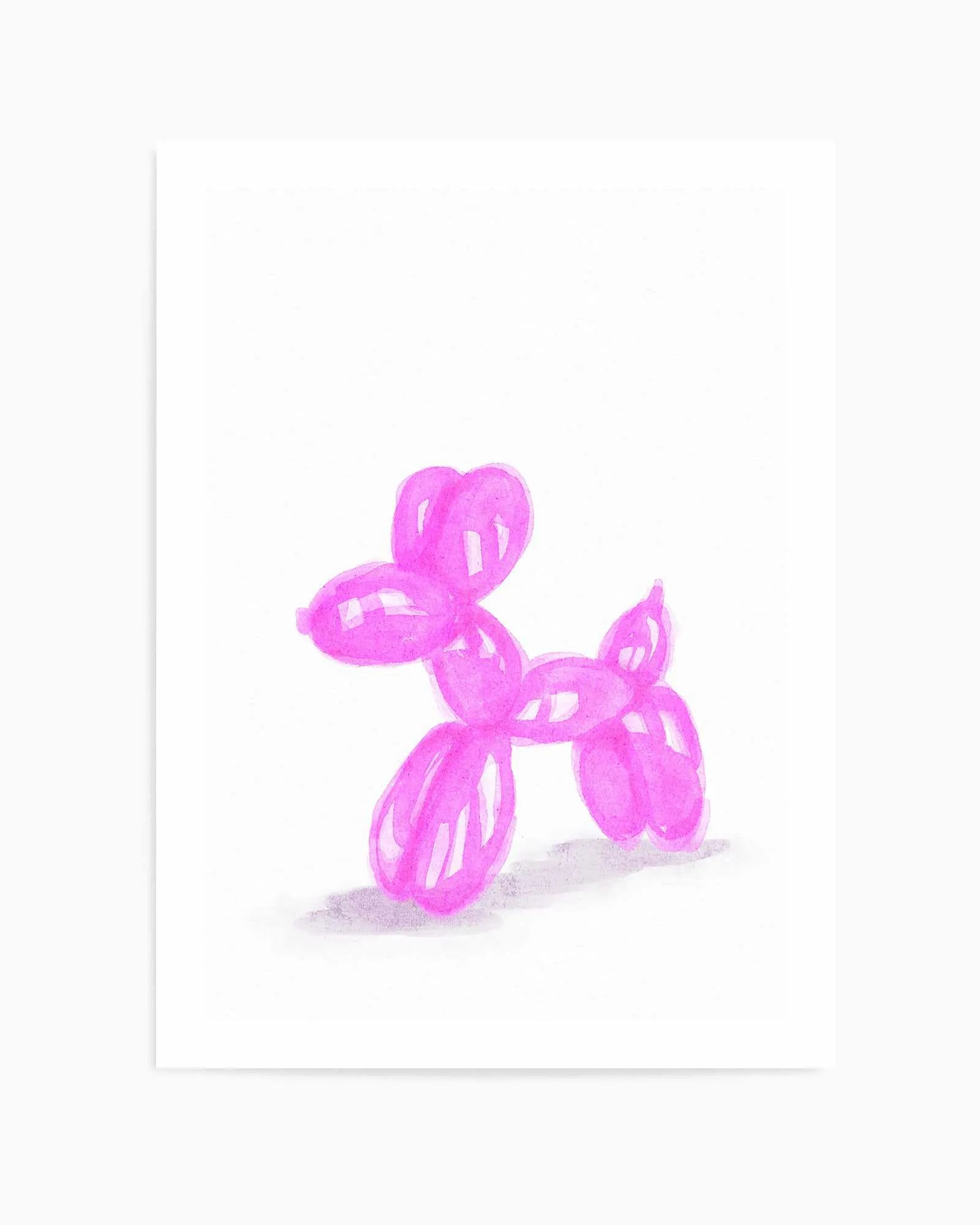 Don't Pop The Pink Dog | Art Print from Olive et Oriel where you can shop wallpaper and artworks online