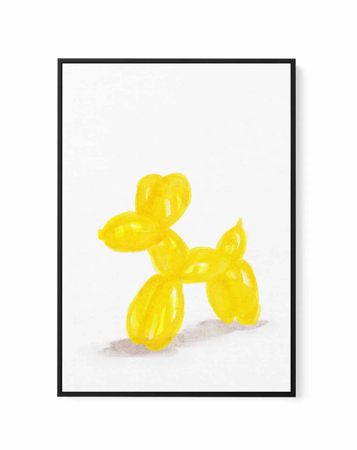 Don't Pop The Yellow Dog | Framed Canvas Art Print from Olive et Oriel where you can shop wallpaper and artworks online