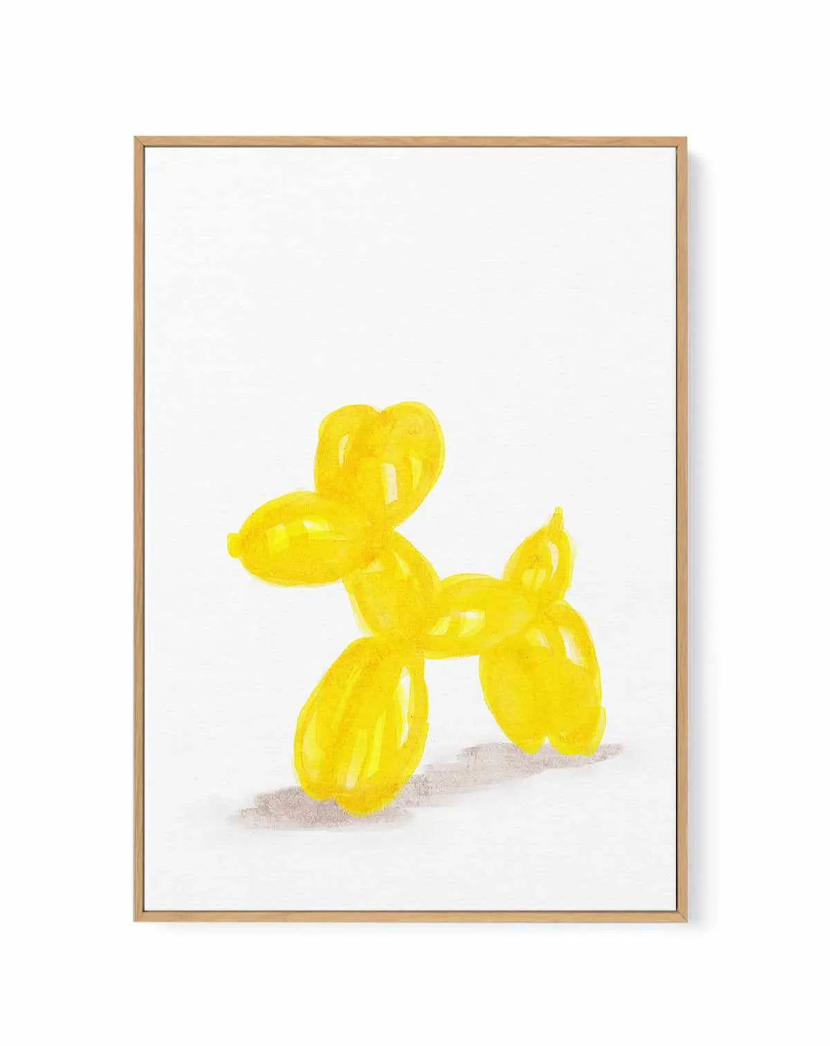 Don't Pop The Yellow Dog | Framed Canvas Art Print from Olive et Oriel where you can shop wallpaper and artworks online