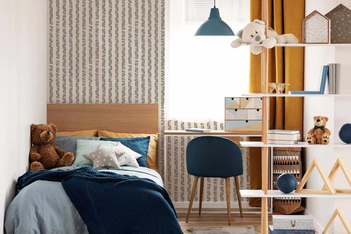 Dots n Dash Stripe Wallpaper | 2 Colour Options-Wallpaper-Buy Kids Removable Wallpaper Online Our Custom Made Children‚àö¬¢‚Äö√á¬®‚Äö√ë¬¢s Wallpapers Are A Fun Way To Decorate And Enhance Boys Bedroom Decor And Girls Bedrooms They Are An Amazing Addition To Your Kids Bedroom Walls Our Collection of Kids Wallpaper Is Sure To Transform Your Kids Rooms Interior Style From Pink Wallpaper To Dinosaur Wallpaper Even Marble Wallpapers For Teen Boys Shop Peel And Stick Wallpaper Online Today With Olive et Oriel