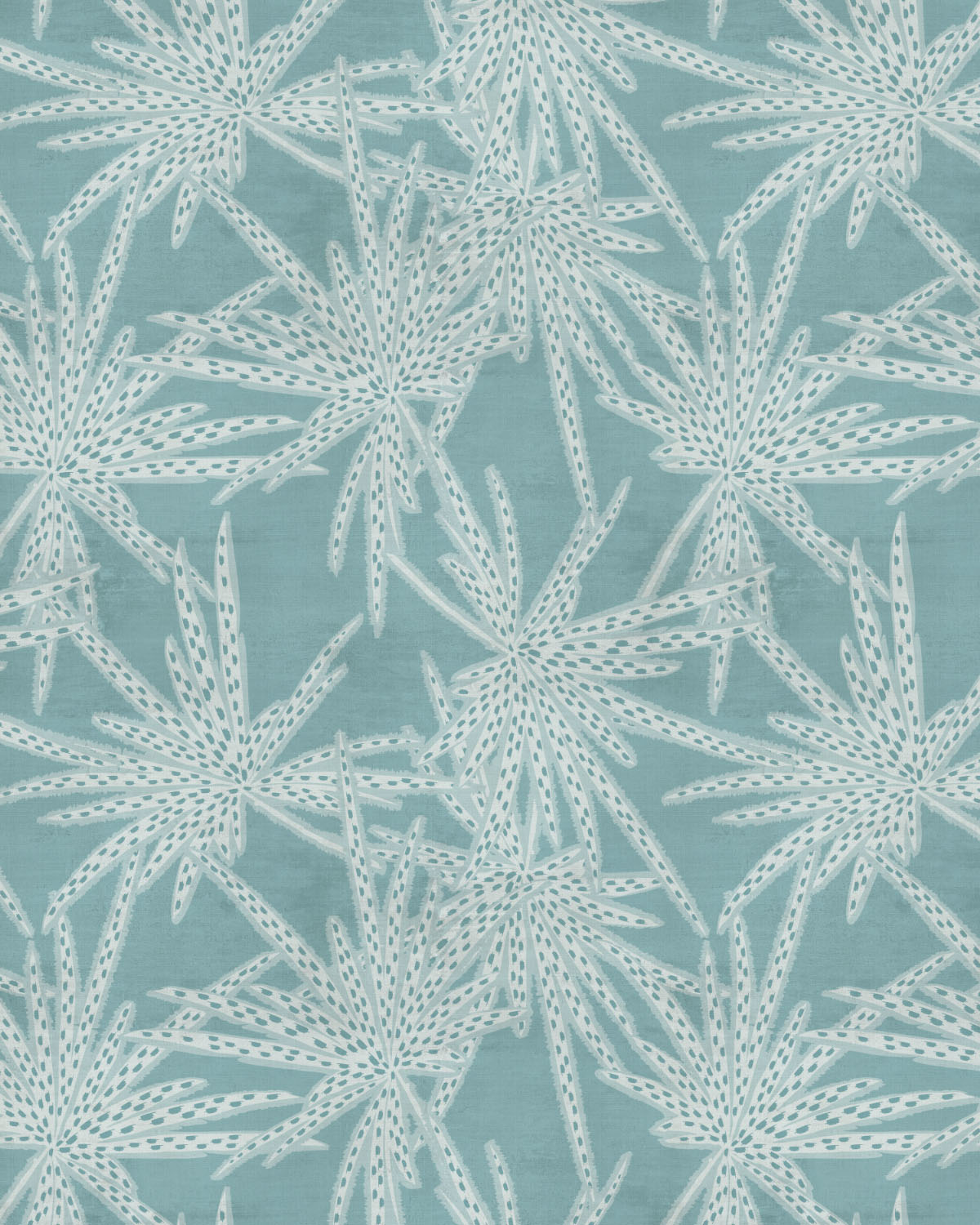 Dotted Palms Teal Blue Wallpaper