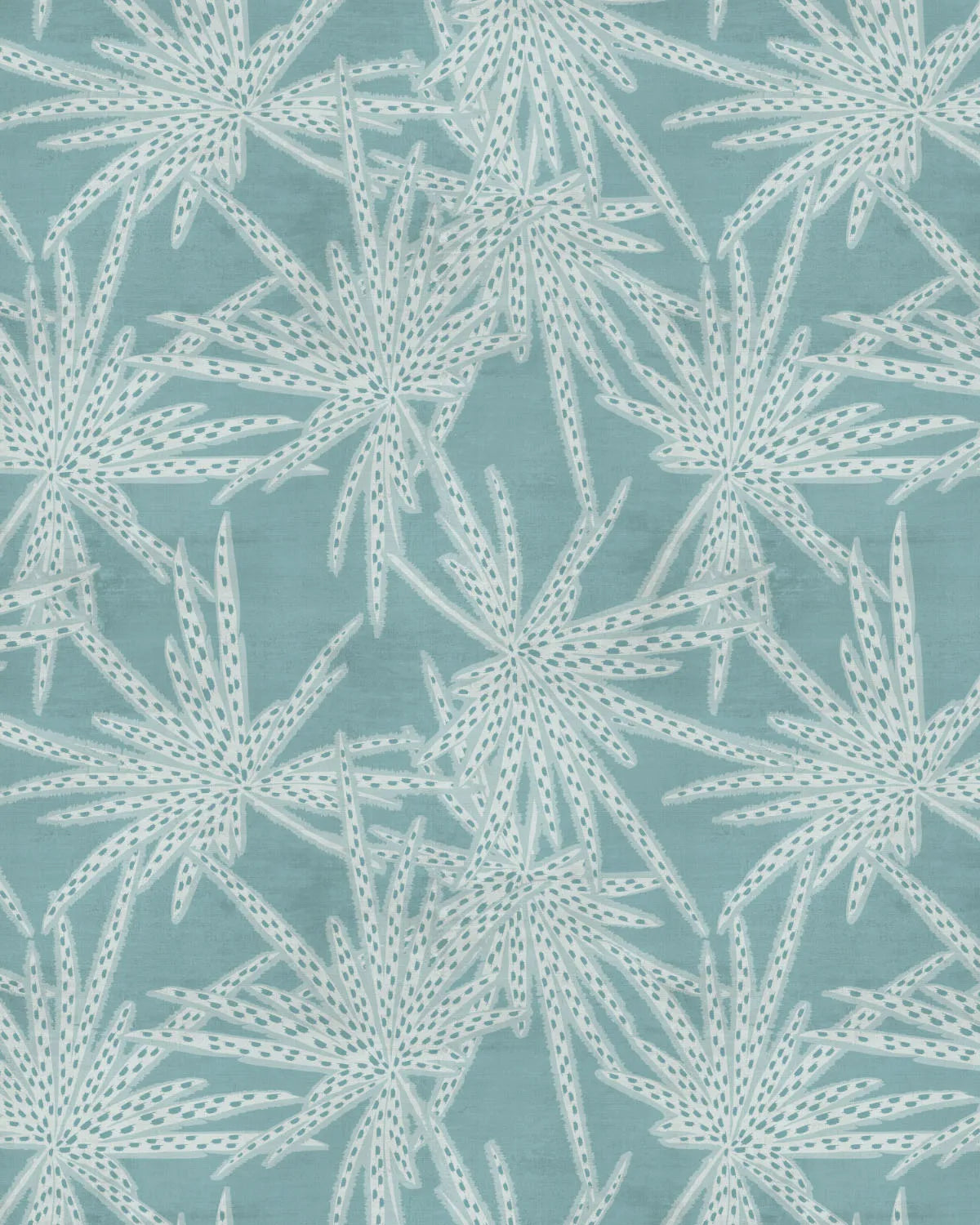 Dotted Palms Teal Blue Wallpaper from Olive et Oriel where you can shop wallpaper and artworks online