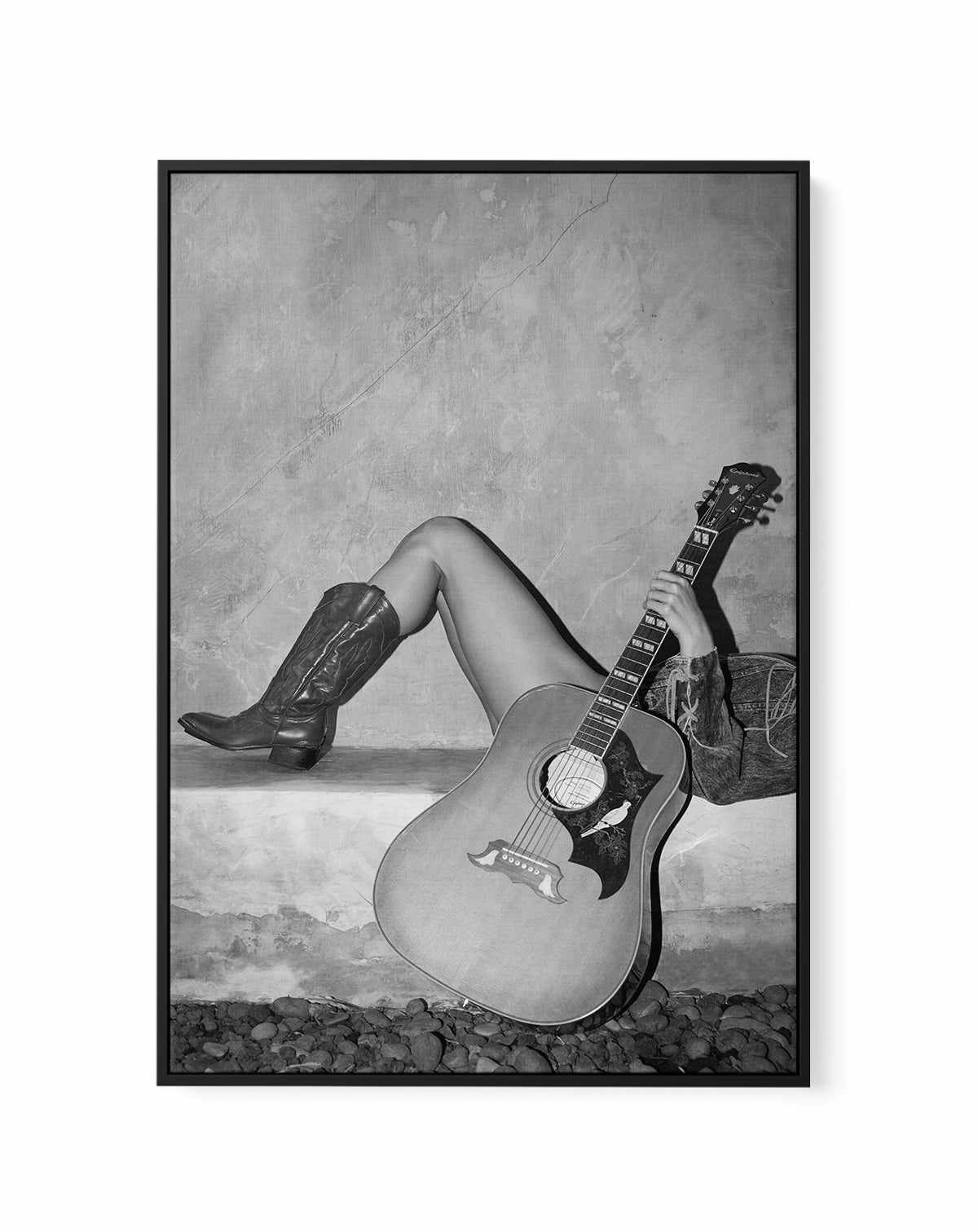 Dove Strings I B&W by Amy Hallam | Framed Canvas Art Print