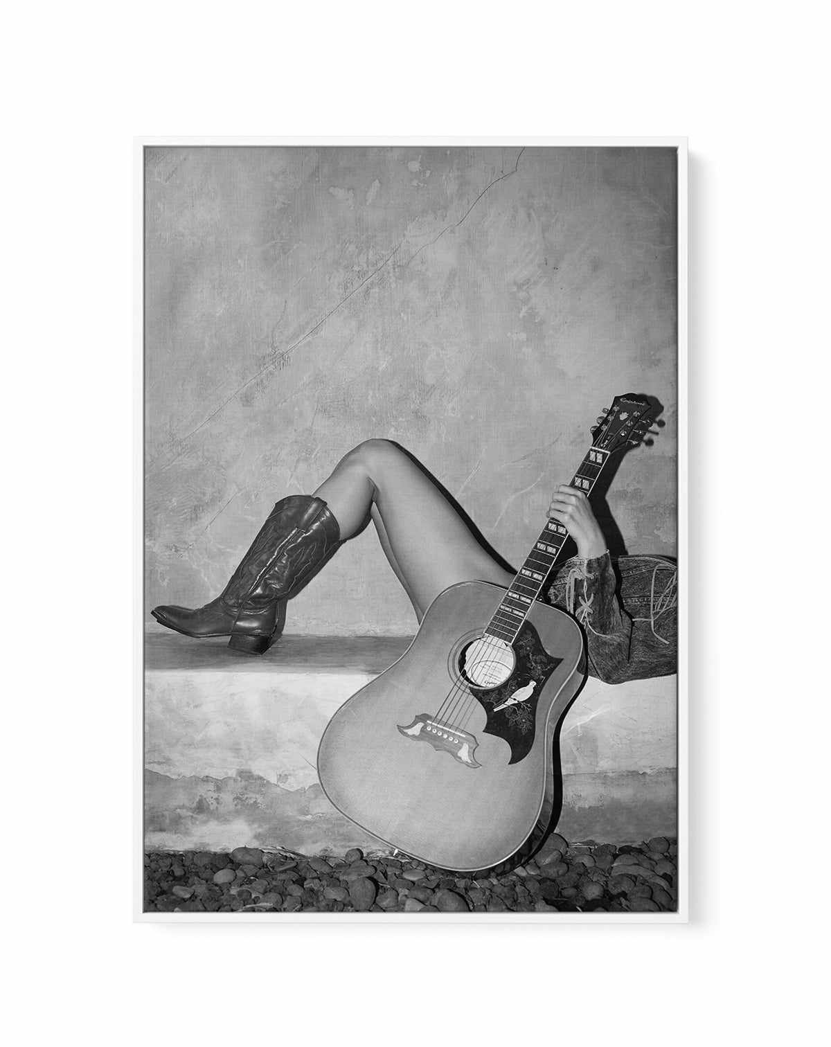 Dove Strings I B&W by Amy Hallam | Framed Canvas Art Print