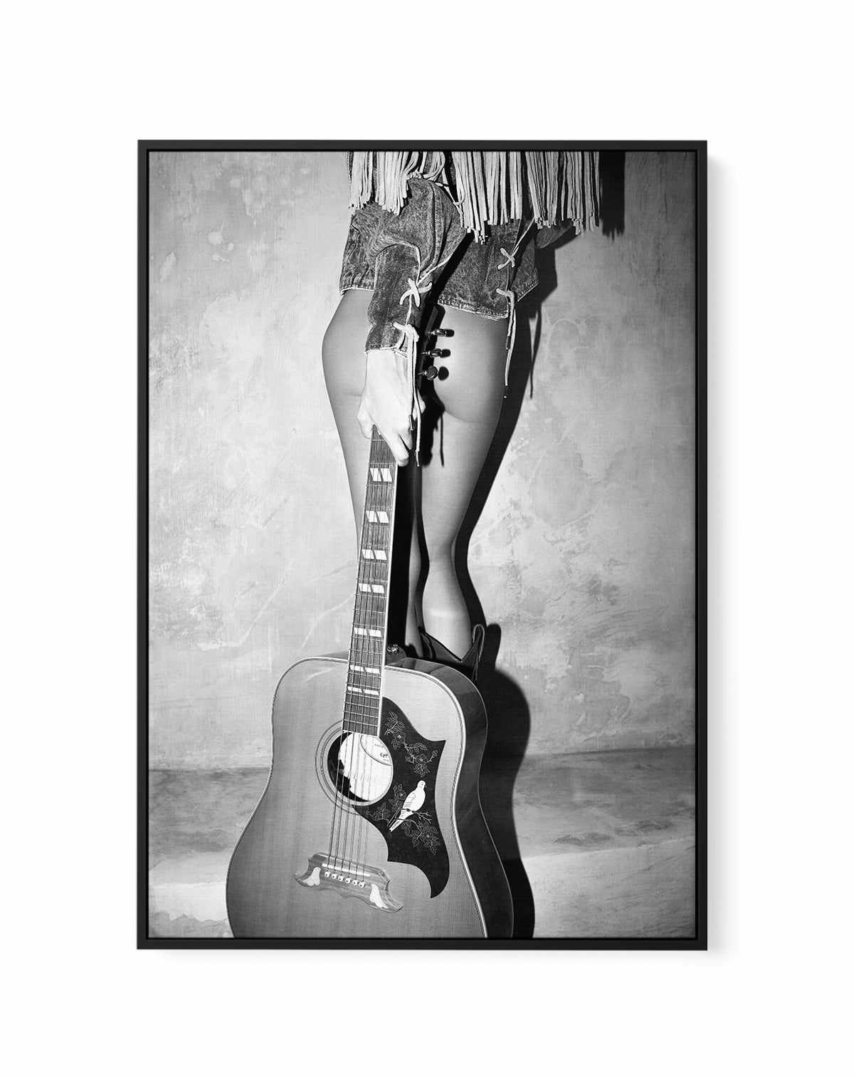 Dove Strings II B&W by Amy Hallam | Framed Canvas Art Print