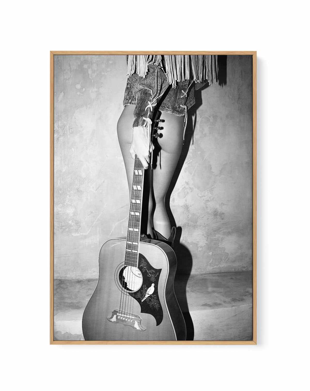 Dove Strings II B&W by Amy Hallam | Framed Canvas Art Print