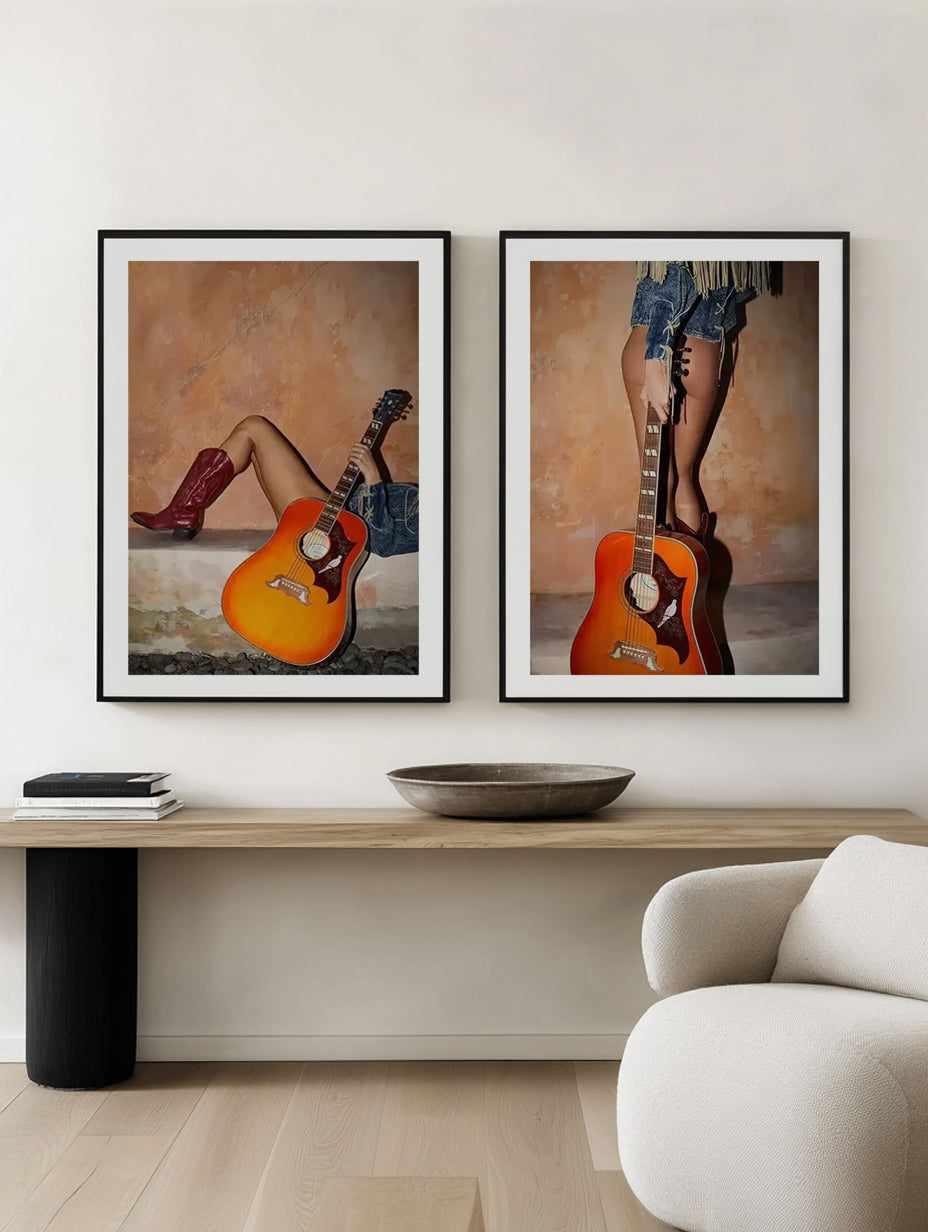 Dove String I & II by Amy Hallam Art Print Set of 2 | Matching Wall Art