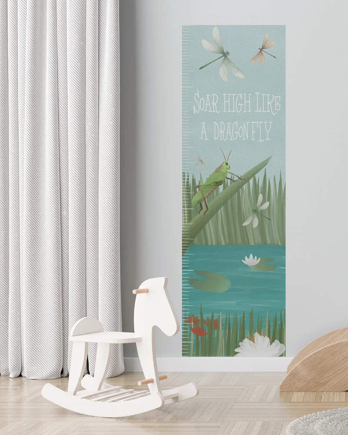 Soar High like a Dragonfly Height Chart Decal from Olive et Oriel where you can shop wallpaper and artworks online