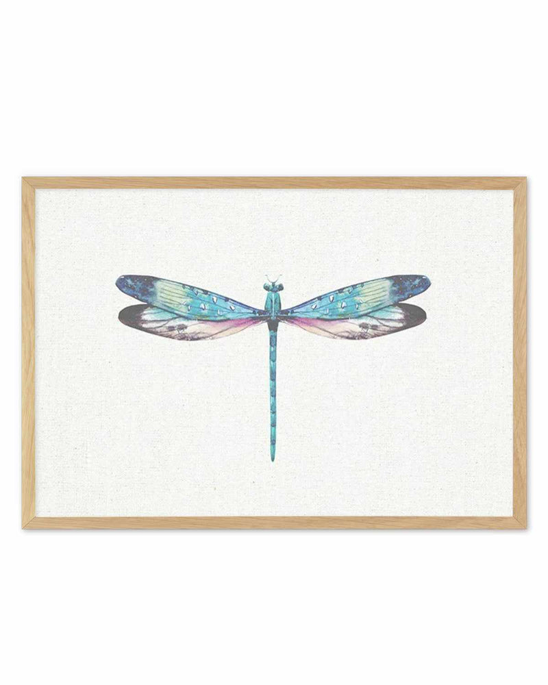 Dragonfly on Linen I Art Print