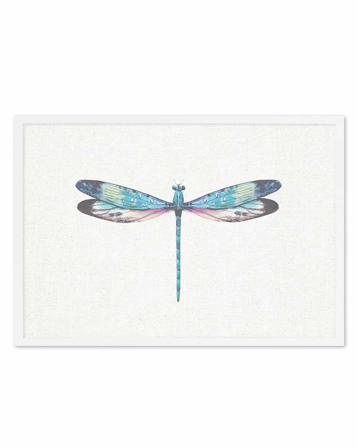 Dragonfly on Linen I Art Print