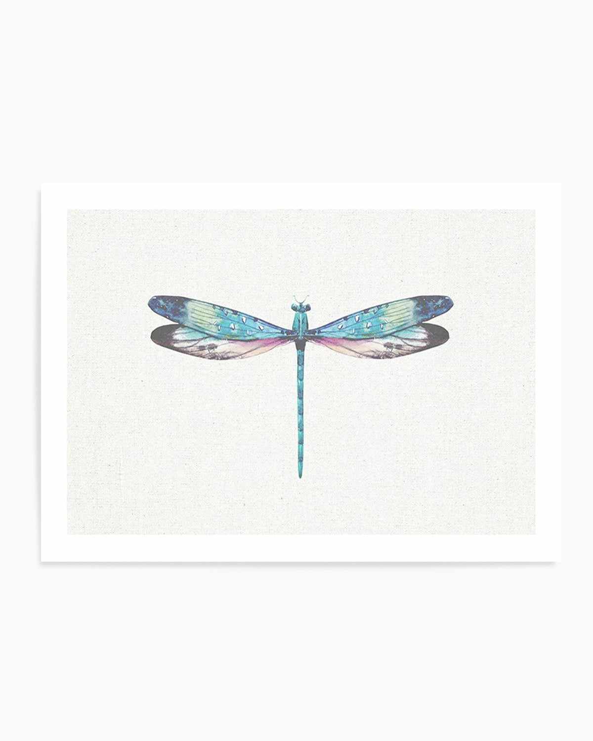 Dragonfly on Linen I Art Print