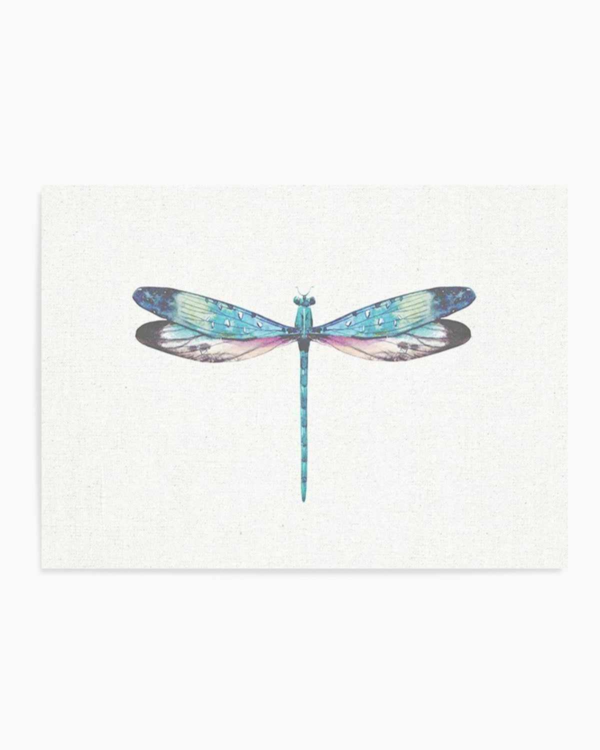 Dragonfly on Linen I Art Print