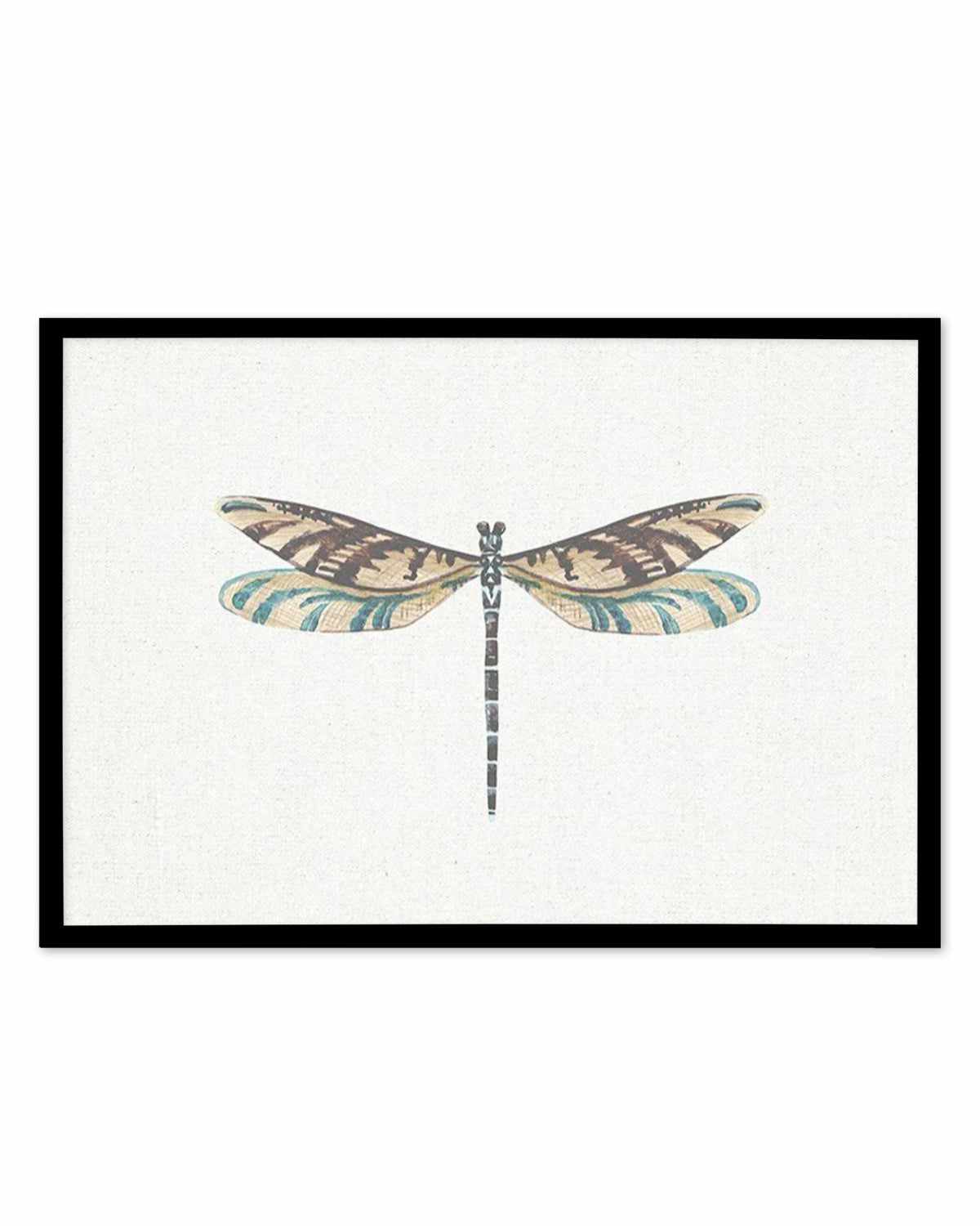 Dragonfly on Linen III Art Print