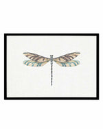Dragonfly on Linen III Art Print