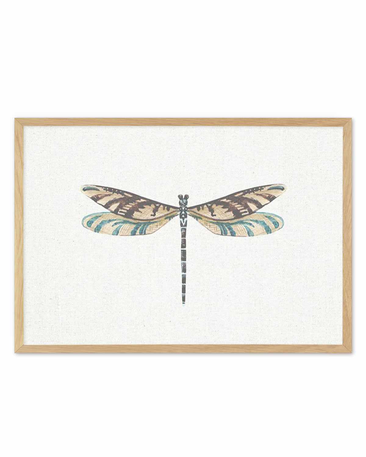 Dragonfly on Linen III Art Print