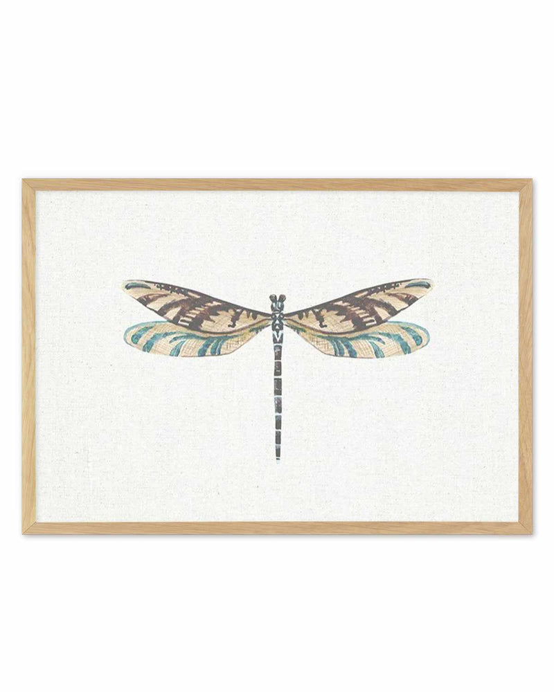 Dragonfly on Linen III Art Print