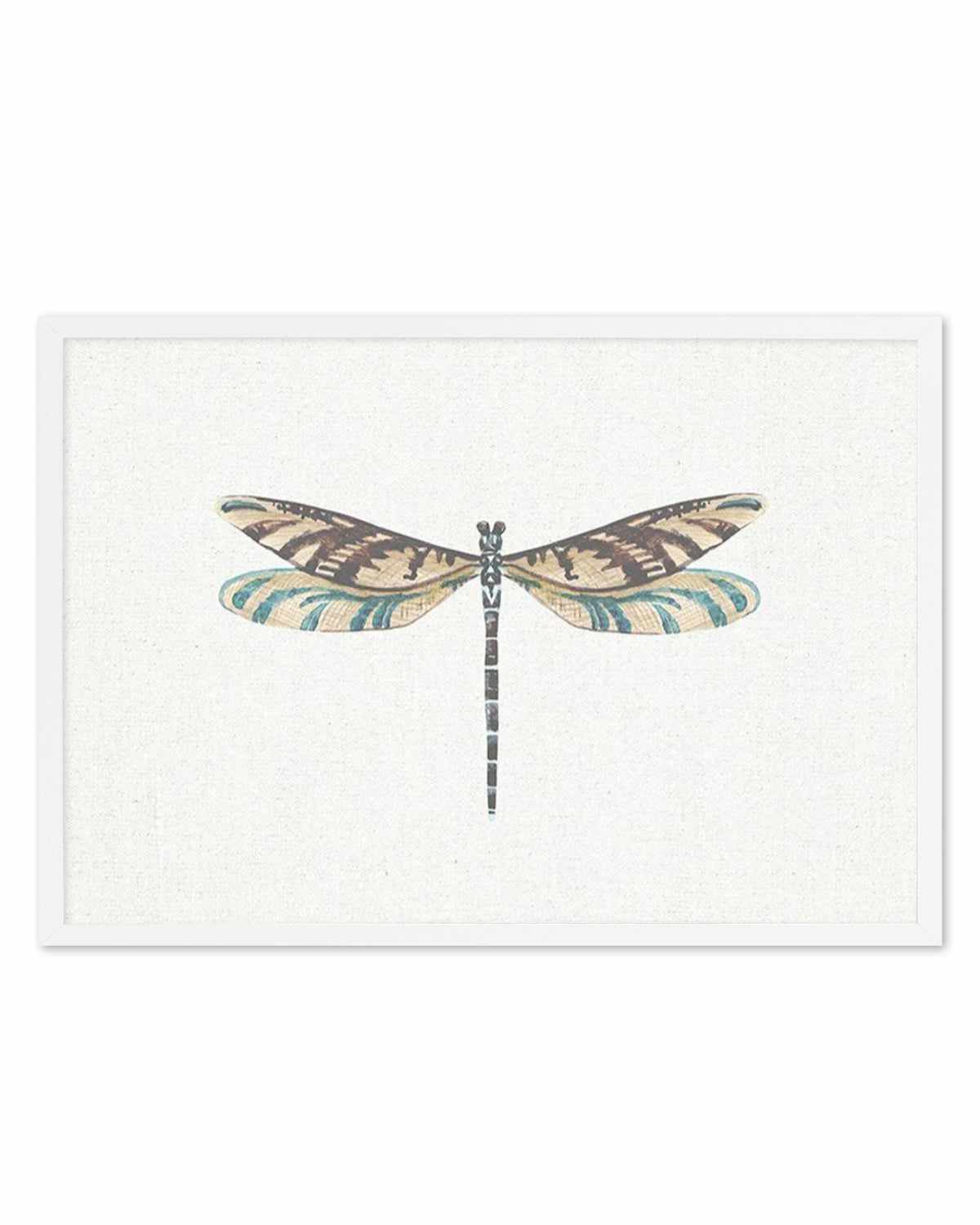 Dragonfly on Linen III Art Print