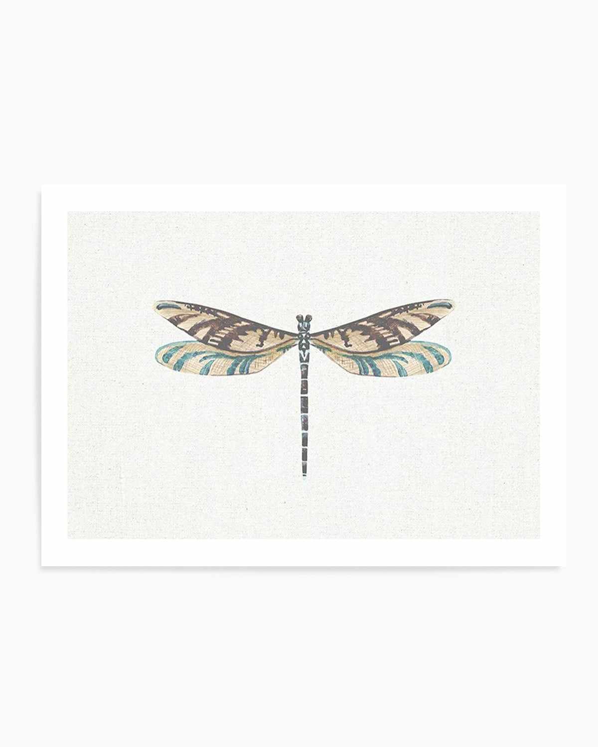 Dragonfly on Linen III Art Print