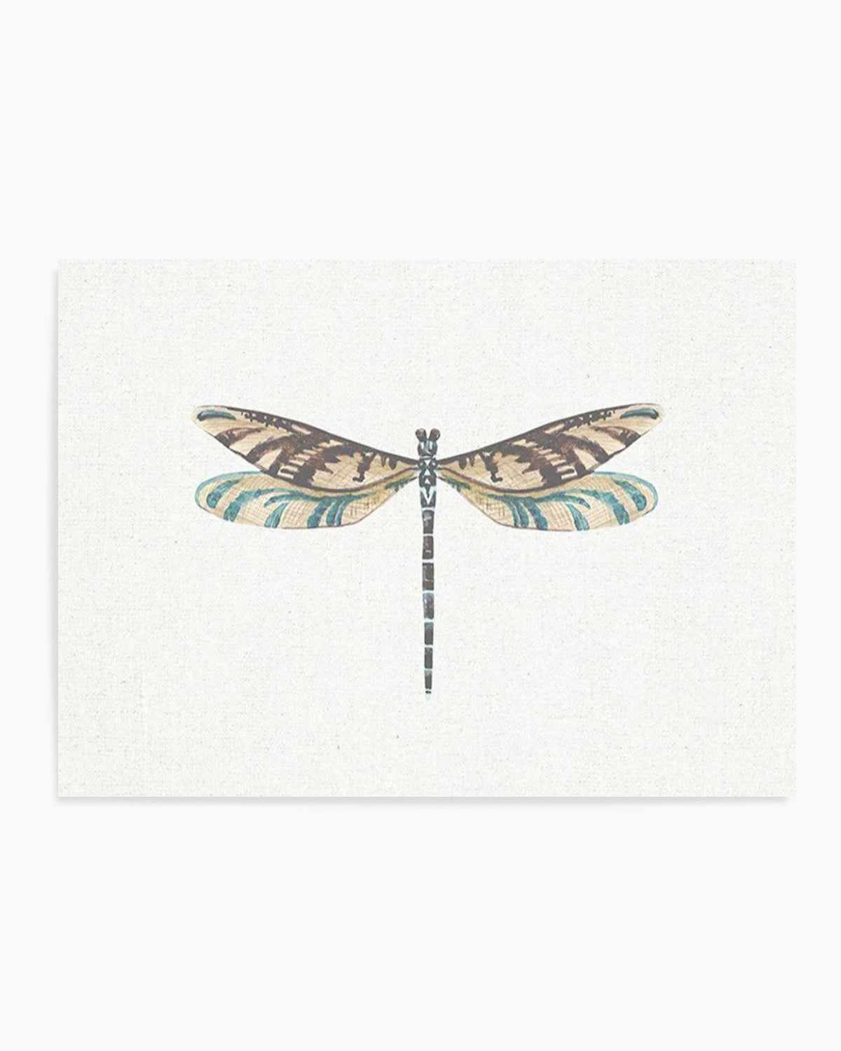 Dragonfly on Linen III Art Print