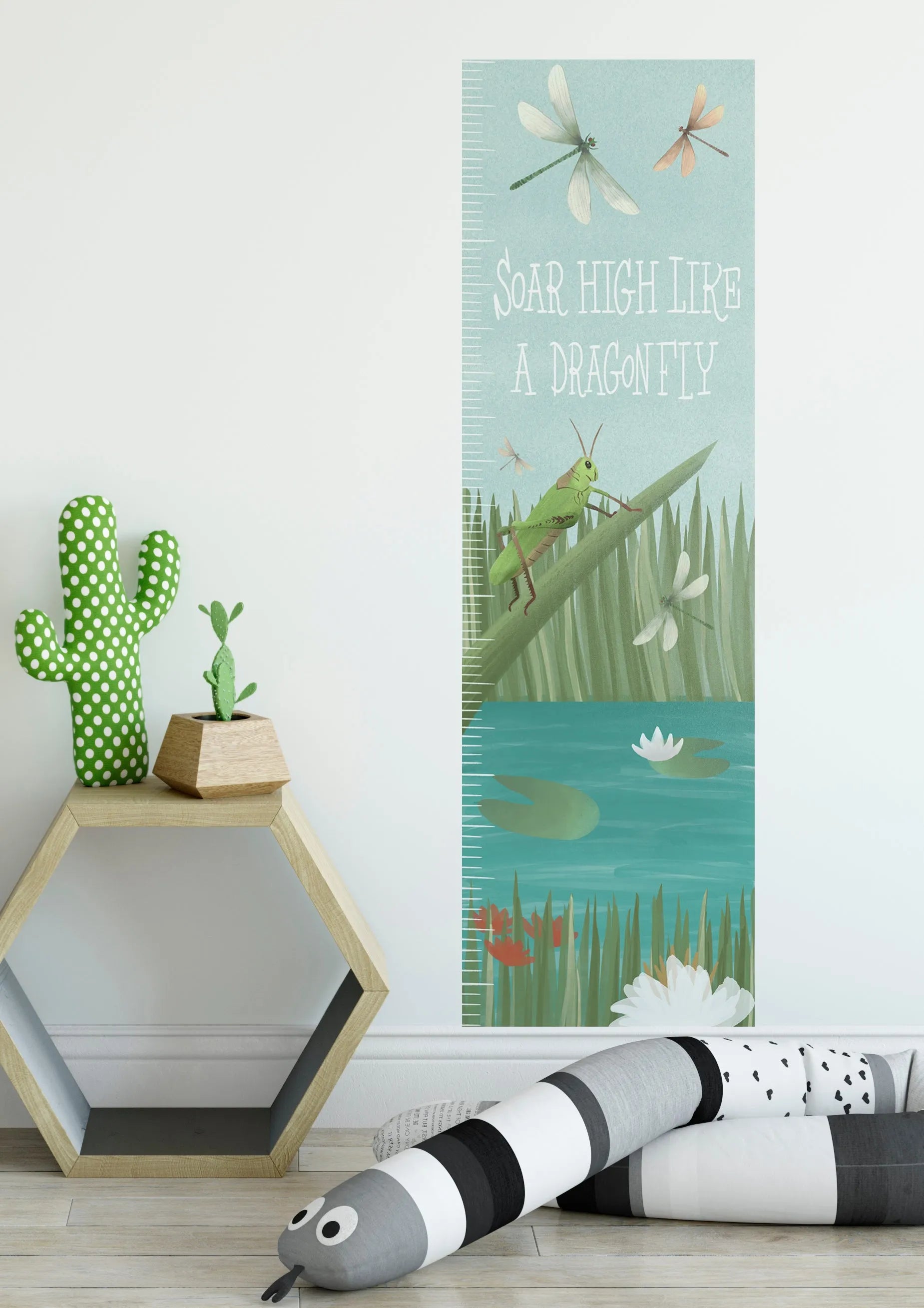 Soar High like a Dragonfly Height Chart Decal from Olive et Oriel where you can shop wallpaper and artworks online