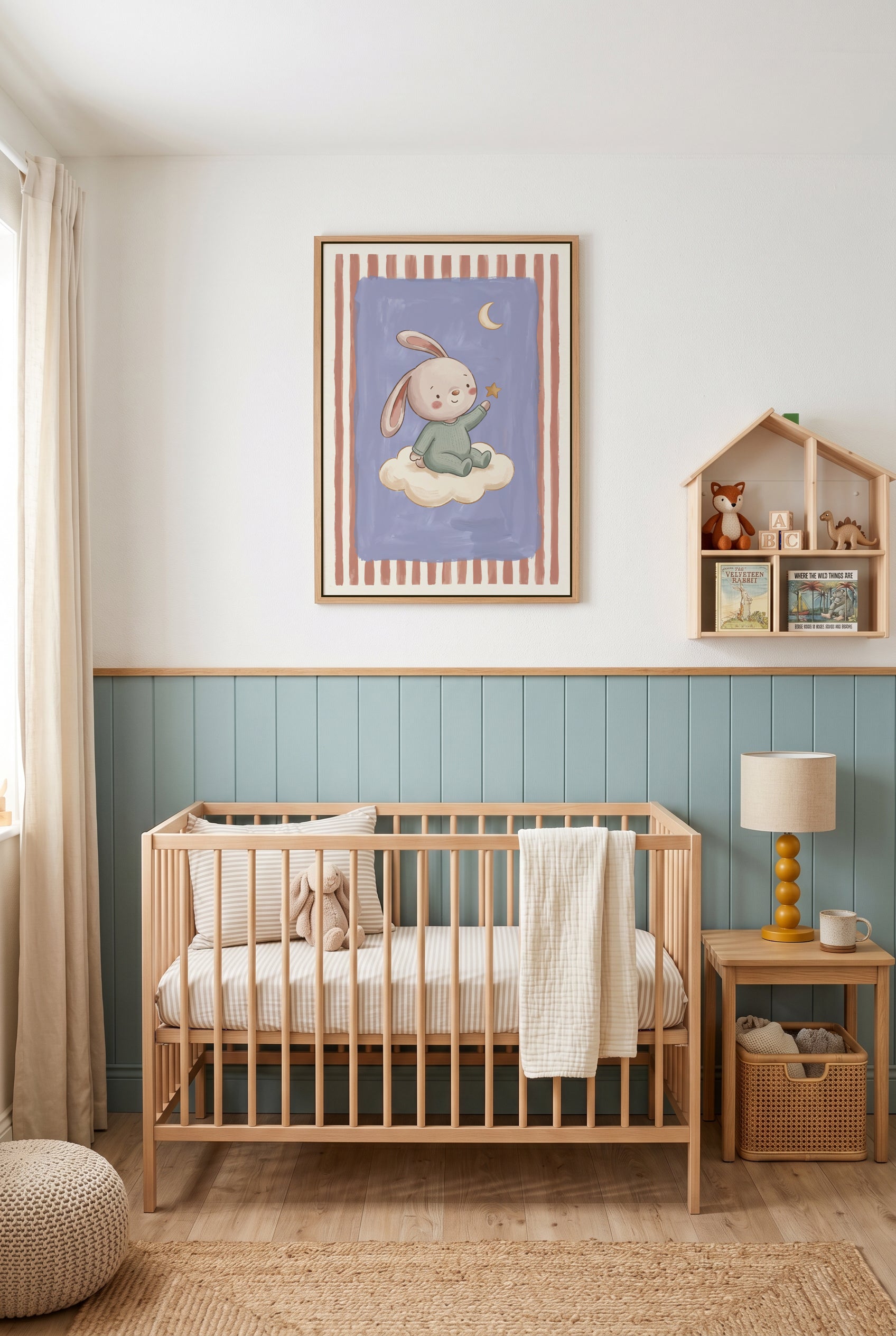 Dream Big, Little Bunny | Framed Canvas Art Print