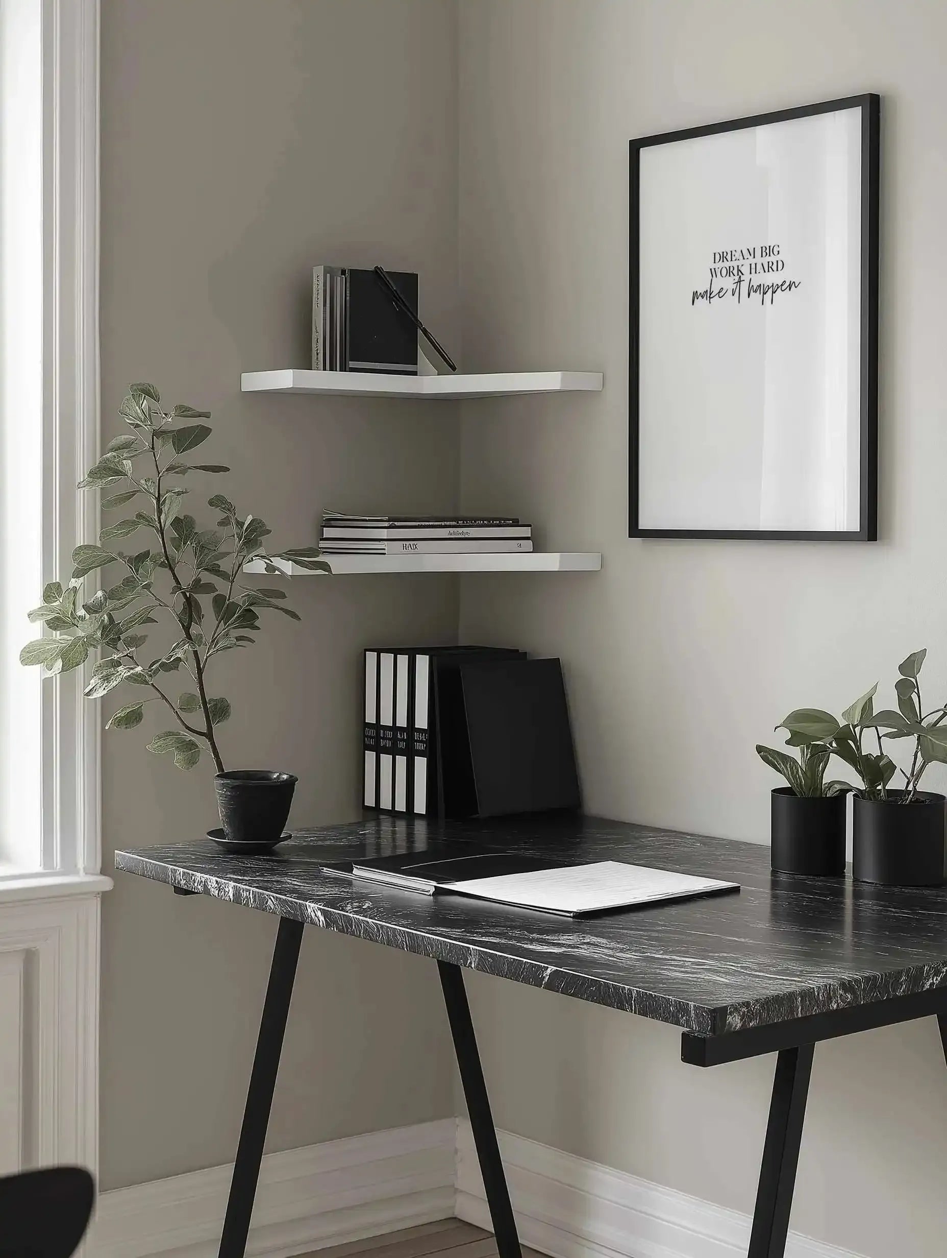 Dream Big, Work Hard Art Print from Olive et Oriel where you can shop wallpaper and artworks online