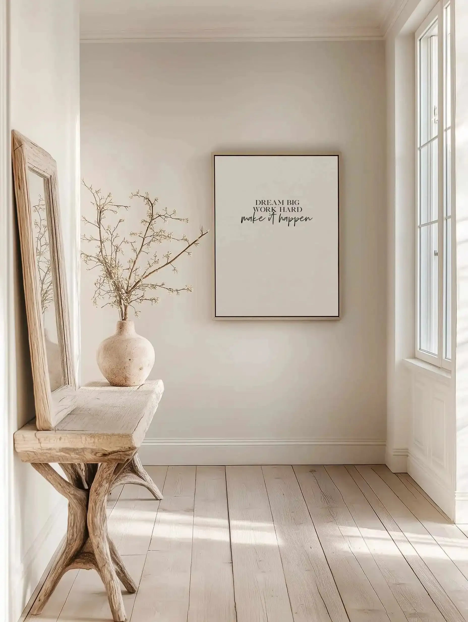 Dream Big, Work Hard | Framed Canvas Art Print from Olive et Oriel where you can shop wallpaper and artworks online