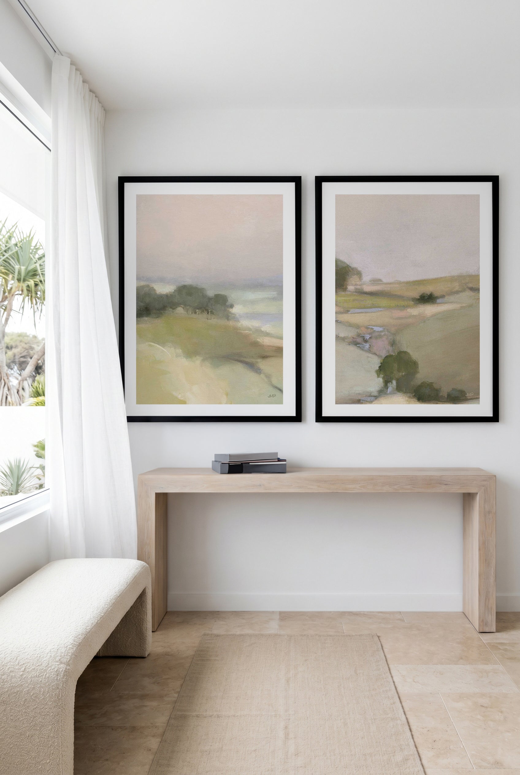 Dream Valley Neutral Crop I & II Art Print Set of 2 | Matching Wall Art