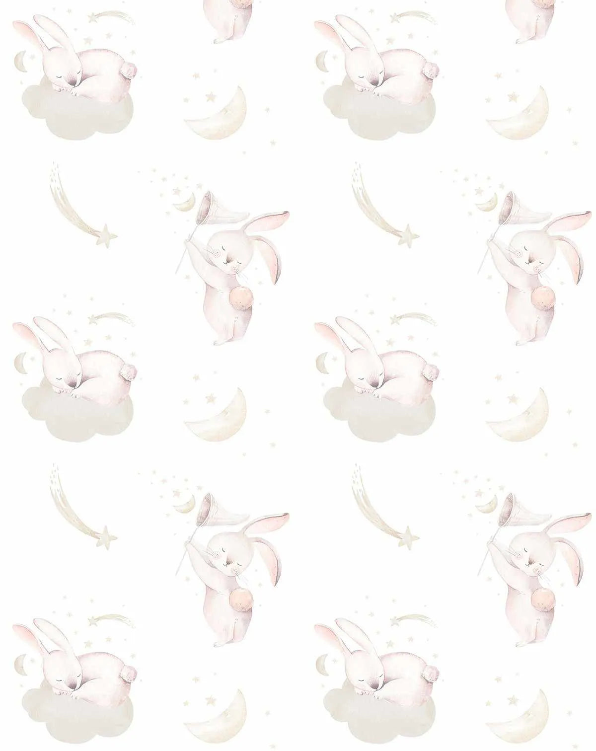 Dreaming Bunnies Wallpaper-Wallpaper-Buy Kids Removable Wallpaper Online Our Custom Made Children√¢‚Ç¨‚Ñ¢s Wallpapers Are A Fun Way To Decorate And Enhance Boys Bedroom Decor And Girls Bedrooms They Are An Amazing Addition To Your Kids Bedroom Walls Our Collection of Kids Wallpaper Is Sure To Transform Your Kids Rooms Interior Style From Pink Wallpaper To Dinosaur Wallpaper Even Marble Wallpapers For Teen Boys Shop Peel And Stick Wallpaper Online Today With Olive et Oriel