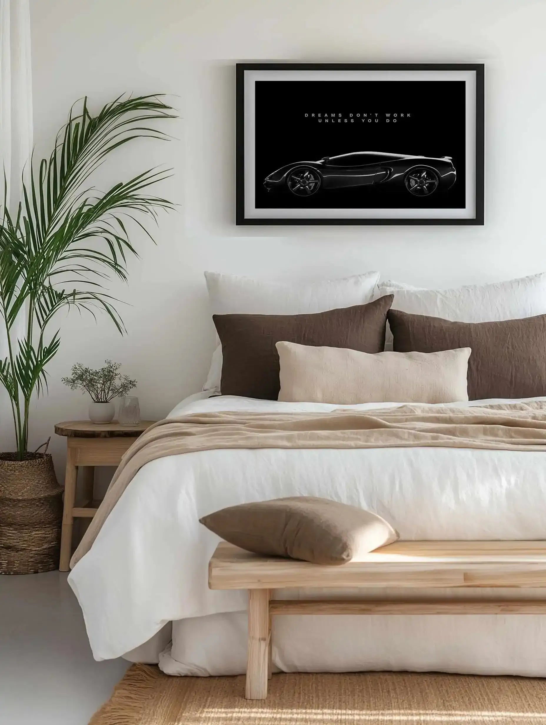 Dreams Don't Work Unless You Do Art Print from Olive et Oriel where you can shop wallpaper and artworks online