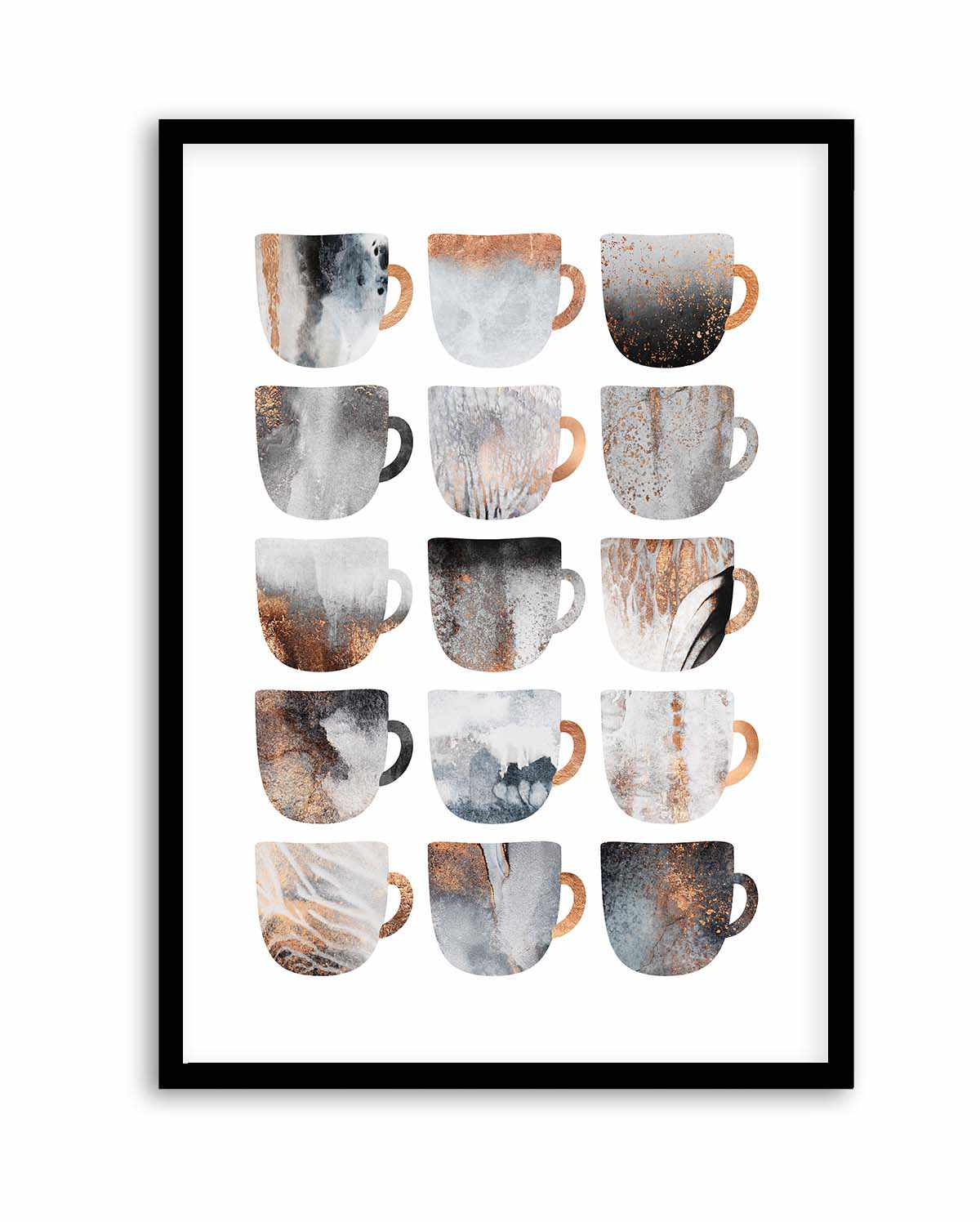 Dreamy Coffee Cups by Elisabeth Fredriksson | Art Print