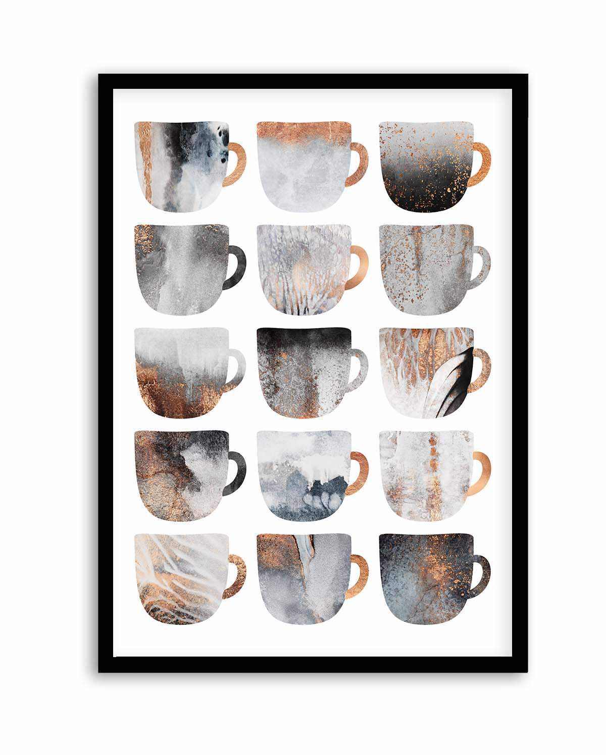 Dreamy Coffee Cups by Elisabeth Fredriksson | Art Print